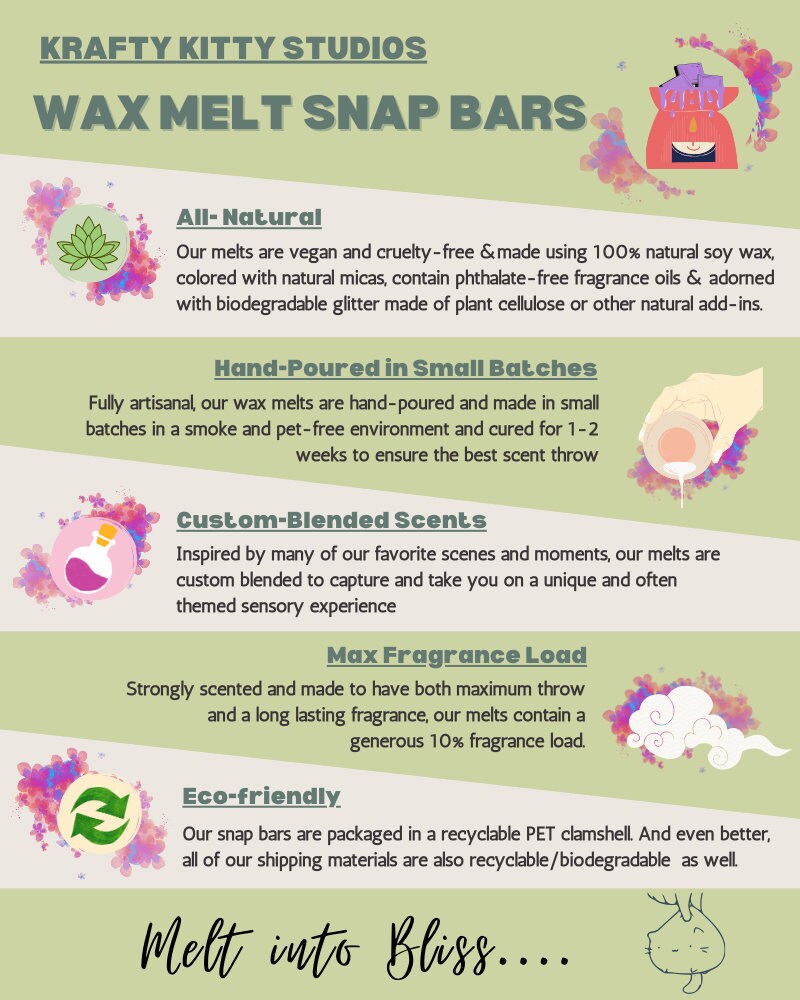 The Garden Helper: Soft Florals, Greenery & Earthy Succulents | Soy Wax Melt Snap Bar