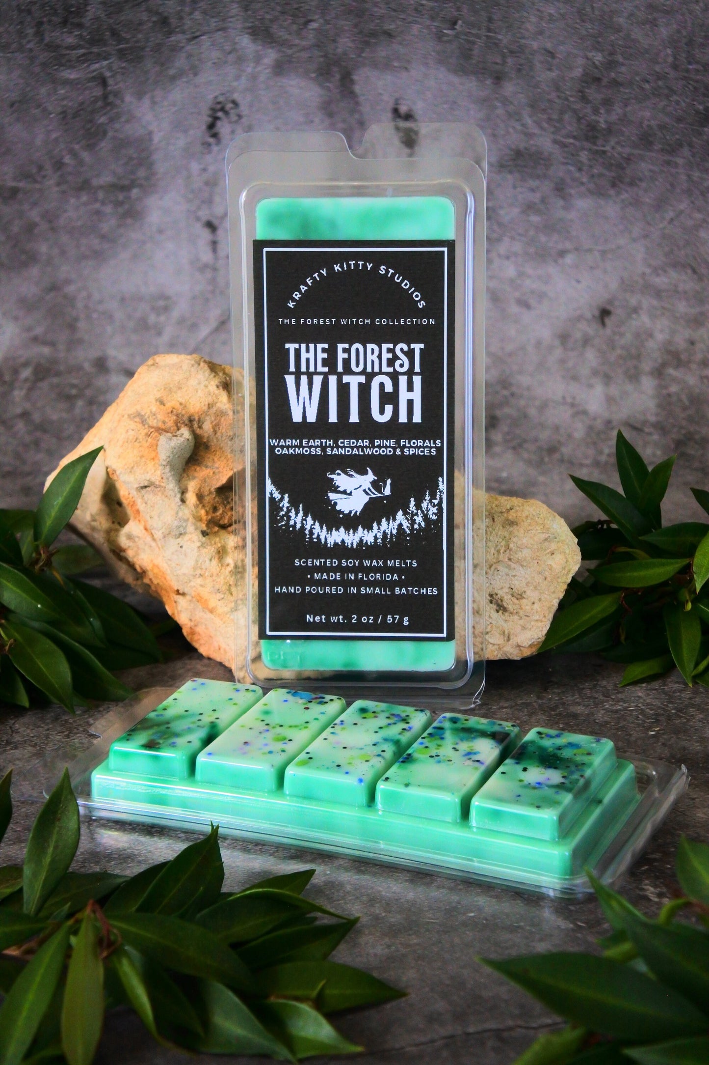 The Forest Witch | Warm Earth, Cedar, Pine, Florals, Oakmoss, Sandalwood & Spices | Natural Soy Wax Melt Snap Bar | Forest Witch Collection
