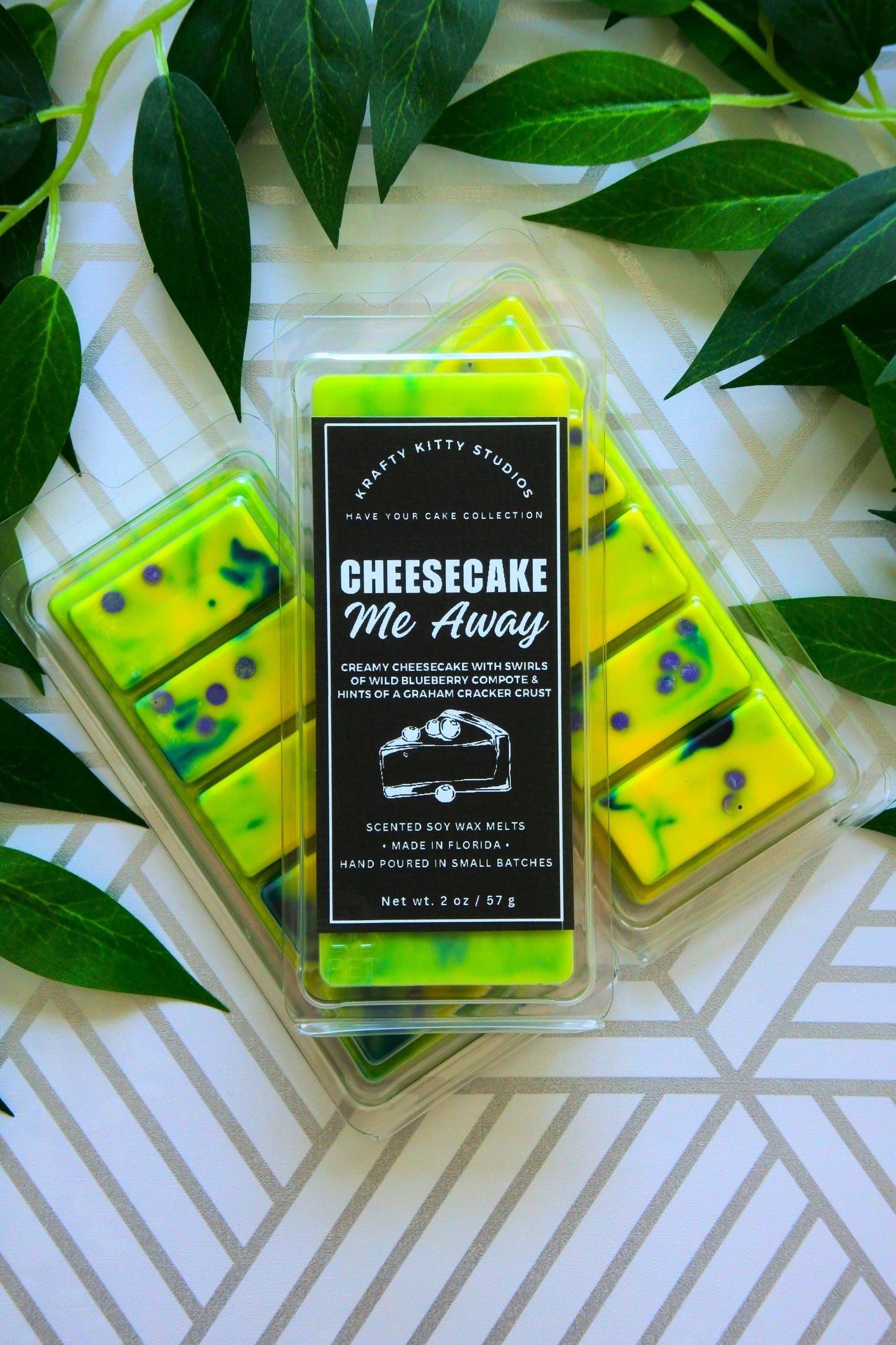 Cheesecake Me Away | Creamy Cheesecake, Blueberry Compote, Graham Cracker Crust | Natural Soy Wax Melt Snap Bar | Have Your Cake Collection