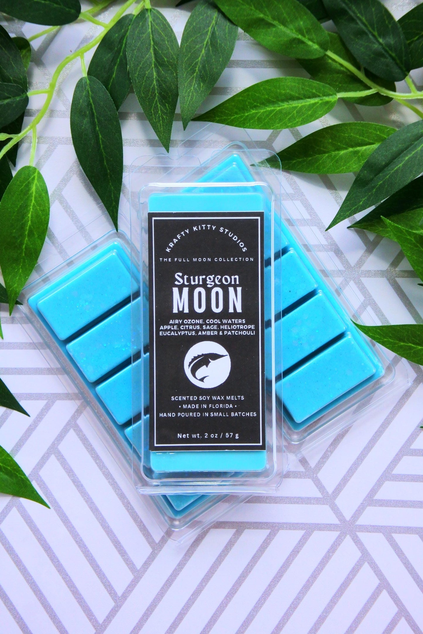 Sturgeon Moon | Airy Ozone, Cool Waters, Apple, Citrus, Sage, Heliotrope Eucalyptus, Amber & Patchouli | Soy Wax Melt Snap Bar | Full Moon