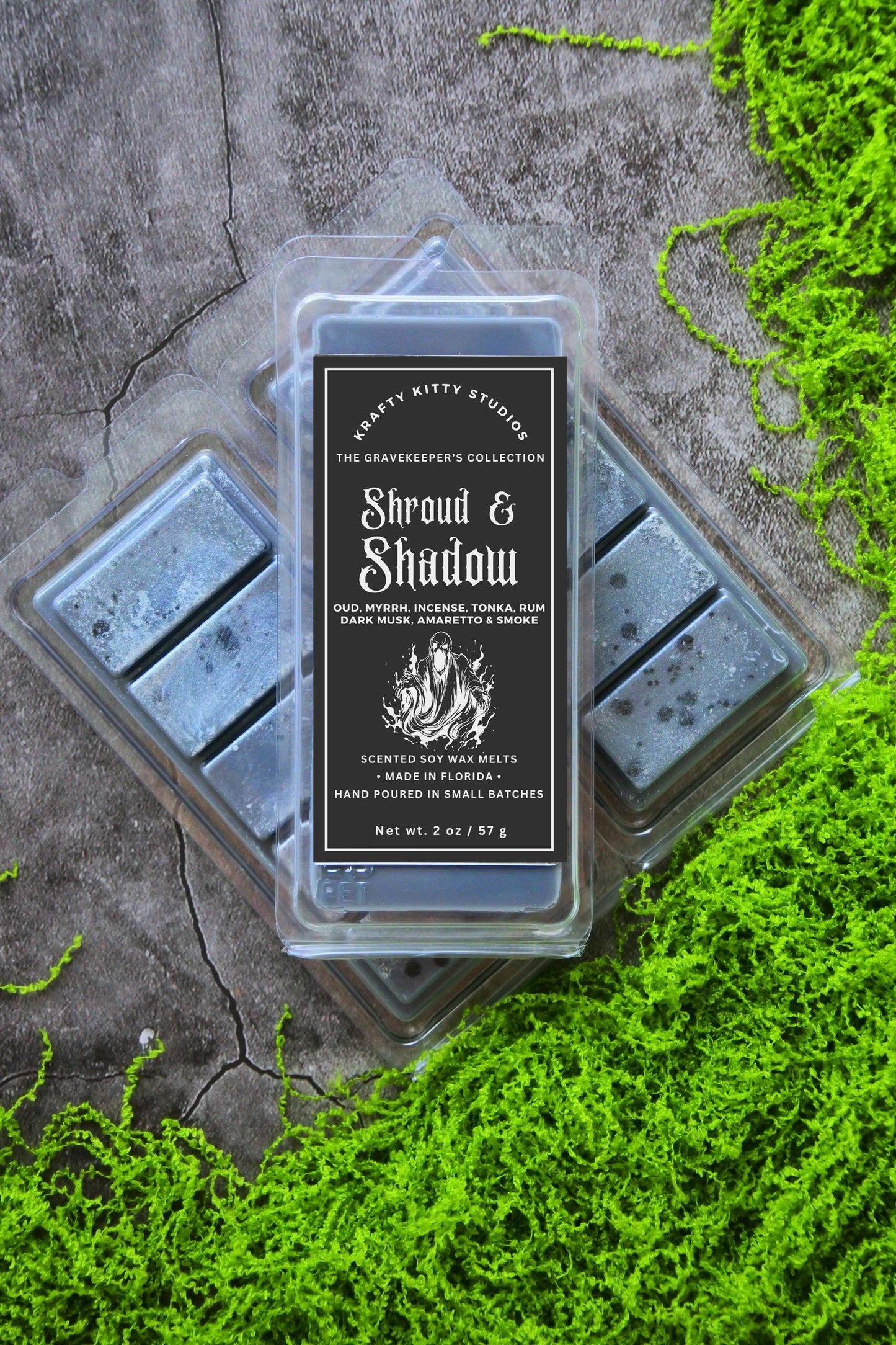 Shroud & Shadow: Oud, Myrrh, Incense, Tonka, Rum, Dark Musk, Amaretto, Smoke | Soy Wax Melt Snap Bar