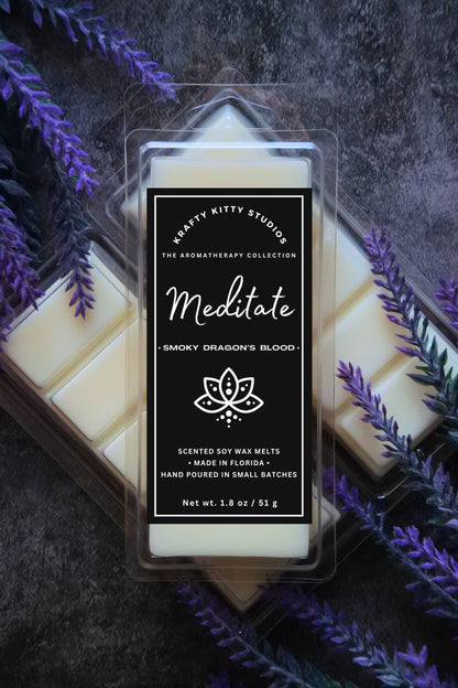 Meditate | Smoky Dragon’s Blood | Soy Wax Melt Snap Bar | Aromatherapy Collection