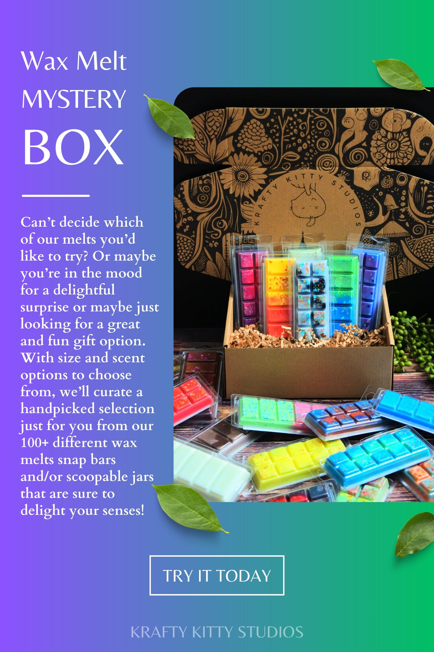 Wax Melt Mystery Box | Variety of Sizes and Scents | Natural Wax Melt Snap Bars & Scoopables