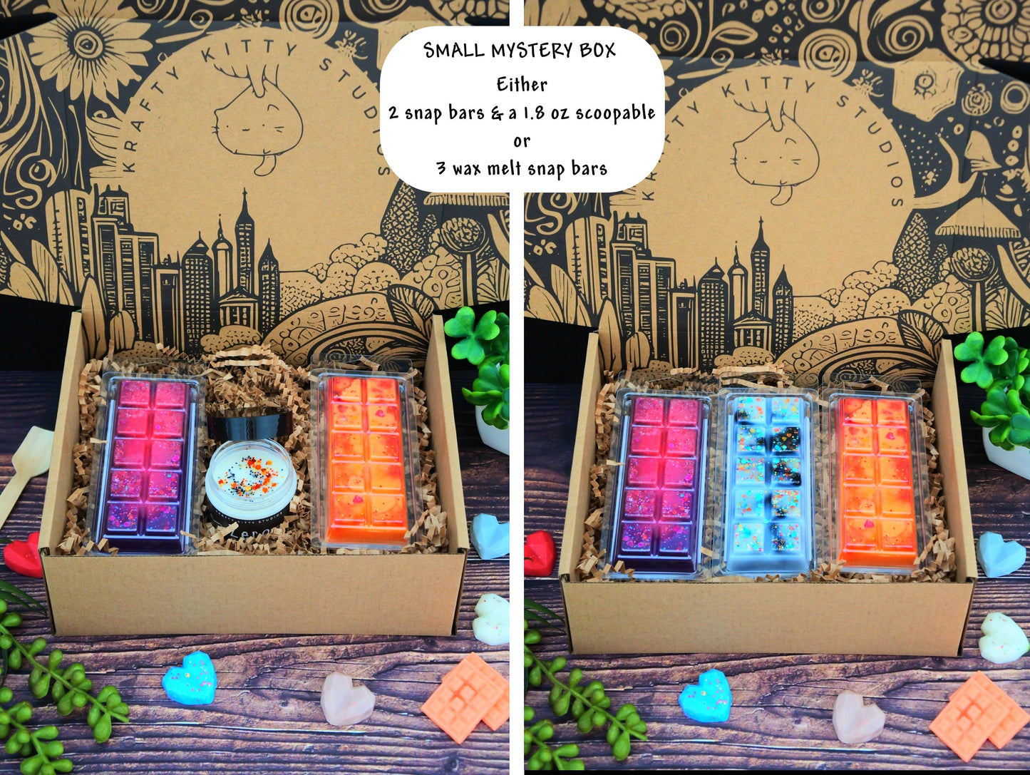 Wax Melt Mystery Box | Variety of Sizes and Scents | Natural Wax Melt Snap Bars & Scoopables