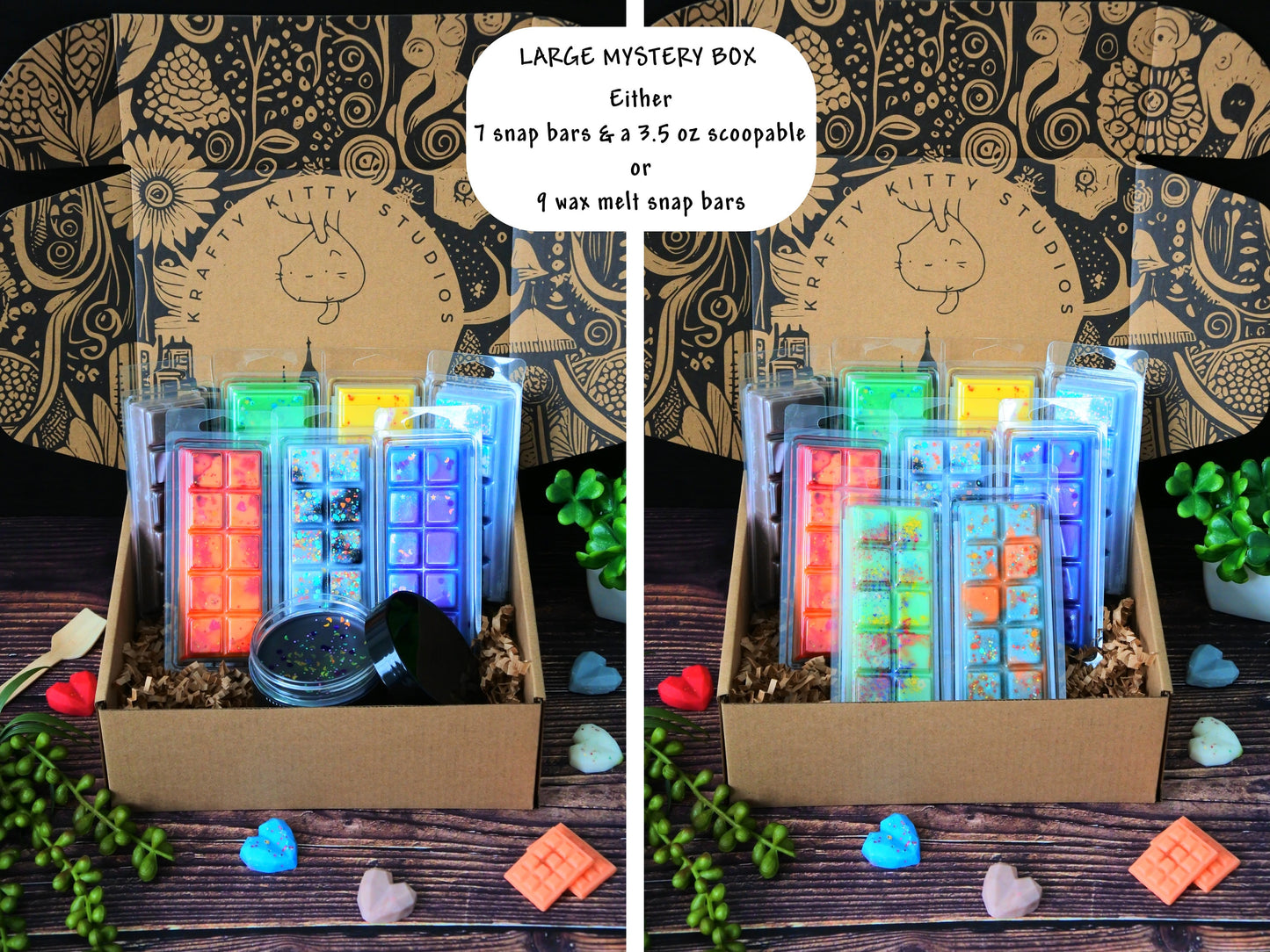 Wax Melt Mystery Box | Variety of Sizes and Scents | Natural Wax Melt Snap Bars & Scoopables