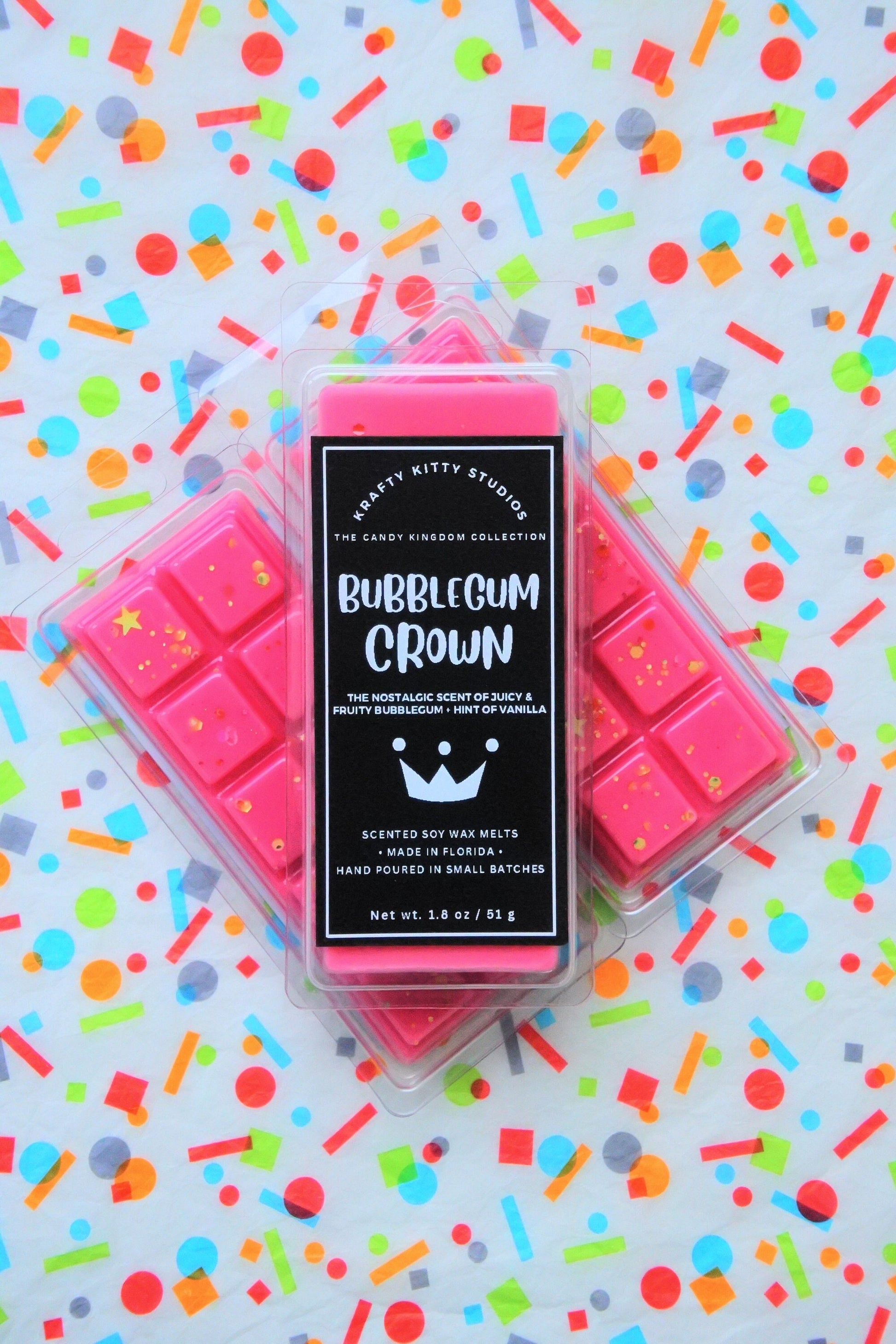 Bubblegum Crown | Juicy & Fruity Bubblegum + Hint of Vanilla | Natural Soy Wax Melt Snap Bar | Candy Kingdom Collection