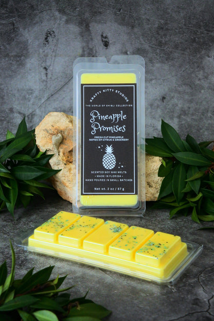 Pineapple Promises | Fresh Pineapple + Hint of Green & Citrus | Wax Melt Snap Bar | Natural Soy Wax Melt Snap Bar