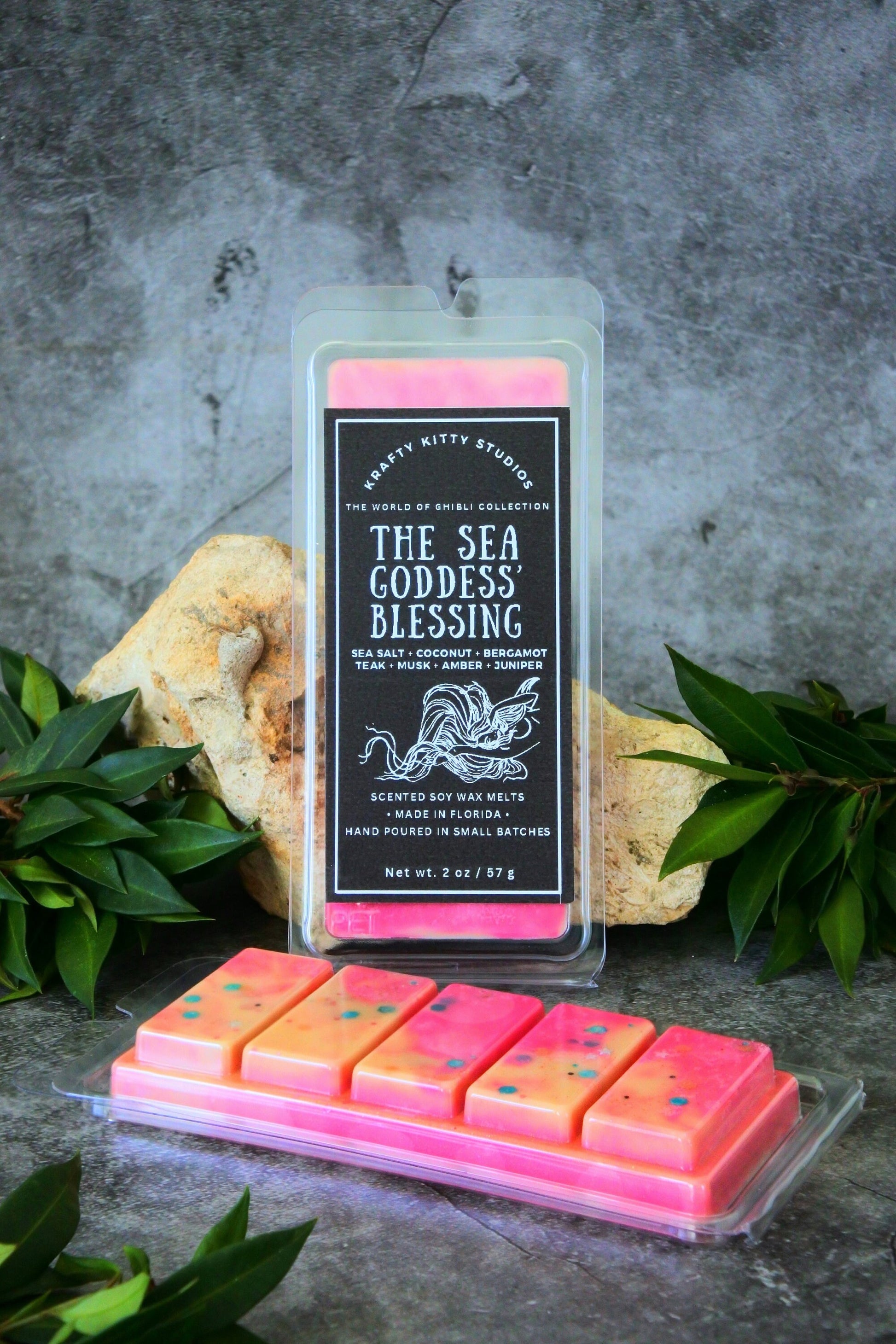 The Sea Goddess’ Blessing | Sea Salt + Coconut + Bergamot Teak + Musk + Amber + Juniper | Natural Soy Wax Melt Snap Bar