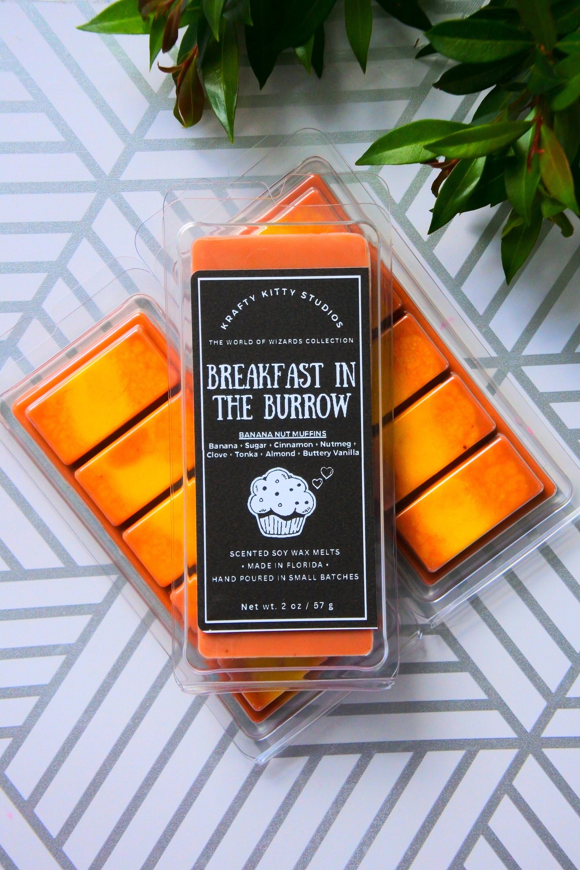 Breakfast in the Burrow | Banana + Sugar + Spices + Tonka + Almond + Buttery Vanilla | Wax Melt Snap Bar | World of Wizards Collection