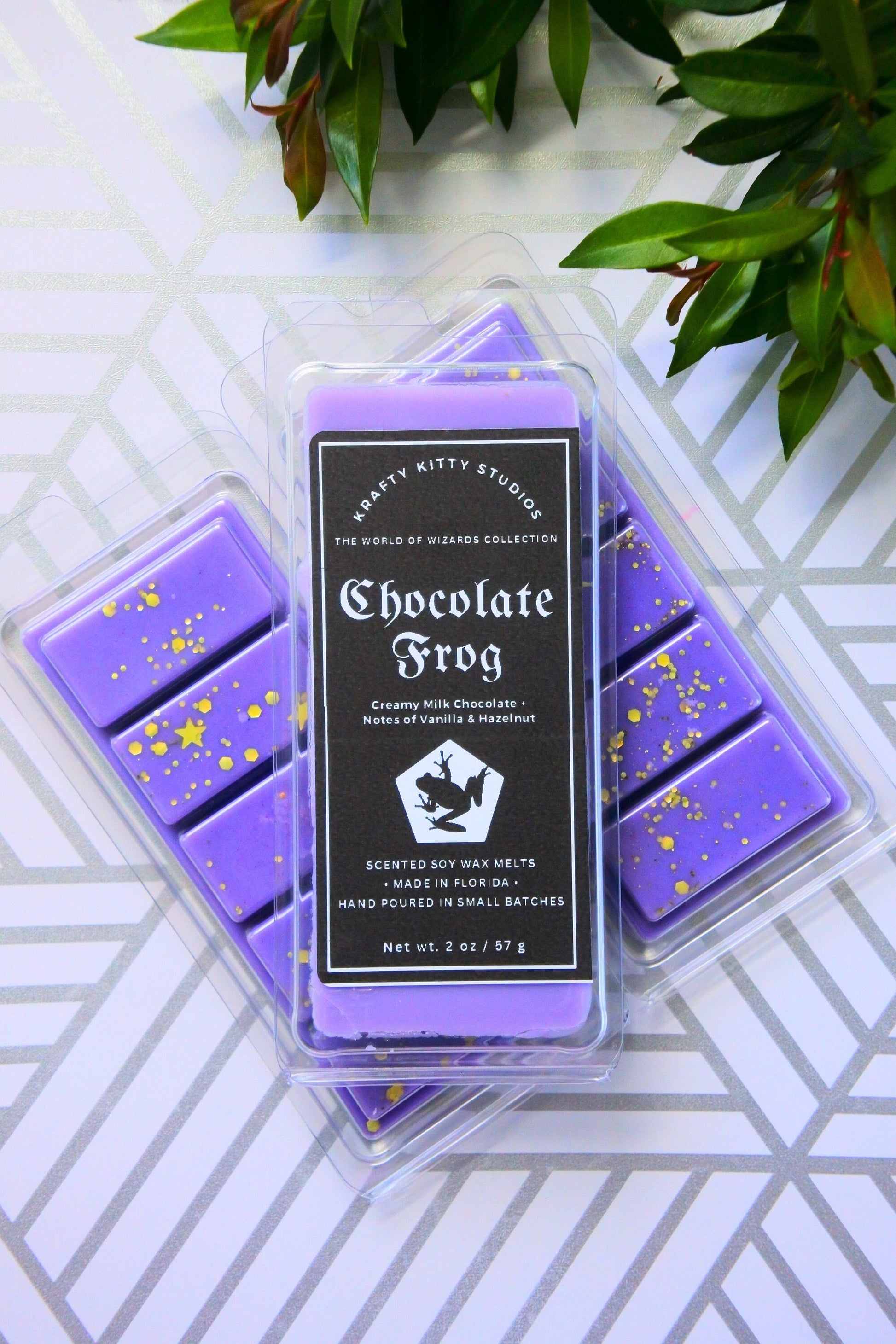 Chocolate Frogs | Creamy Milk Chocolate + Notes of Vanilla & Hazelnut | Wax Melt Snap Bar | World of Wizards Collection