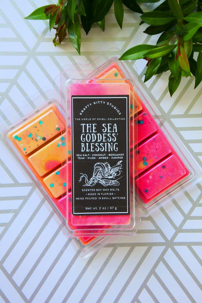 The Sea Goddess’ Blessing | Sea Salt + Coconut + Bergamot Teak + Musk + Amber + Juniper | Natural Soy Wax Melt Snap Bar