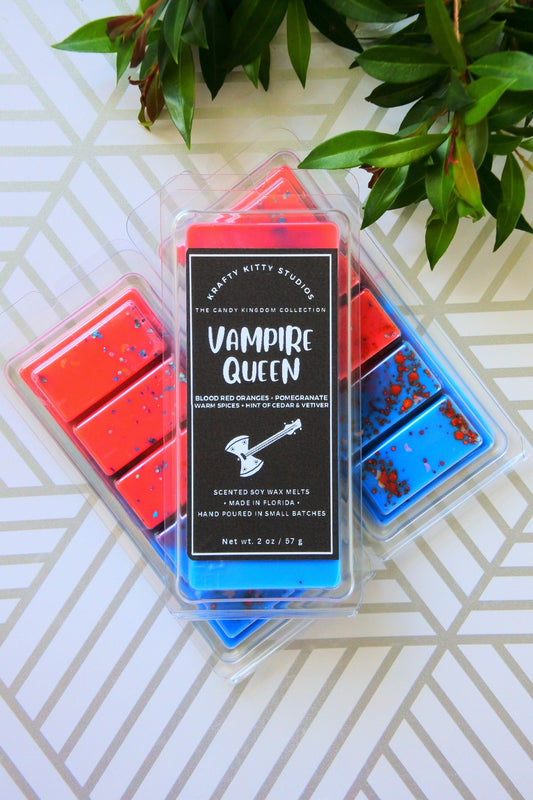 Vampire Queen | Blood Oranges, Pomegranate, Warm Spices, Hint of Cedar & Vetiver | Natural Soy Wax Melt Snap Bar | Candy Kingdom Collection