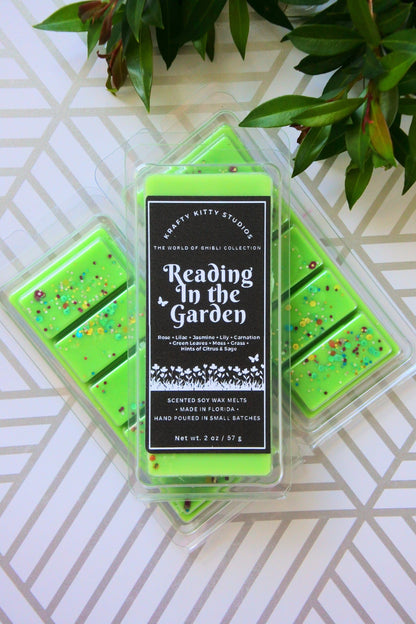 Reading in the Garden | Florals + Greens + Grass + Citrus & Sage | Natural Soy Wax Melt Snap Bar