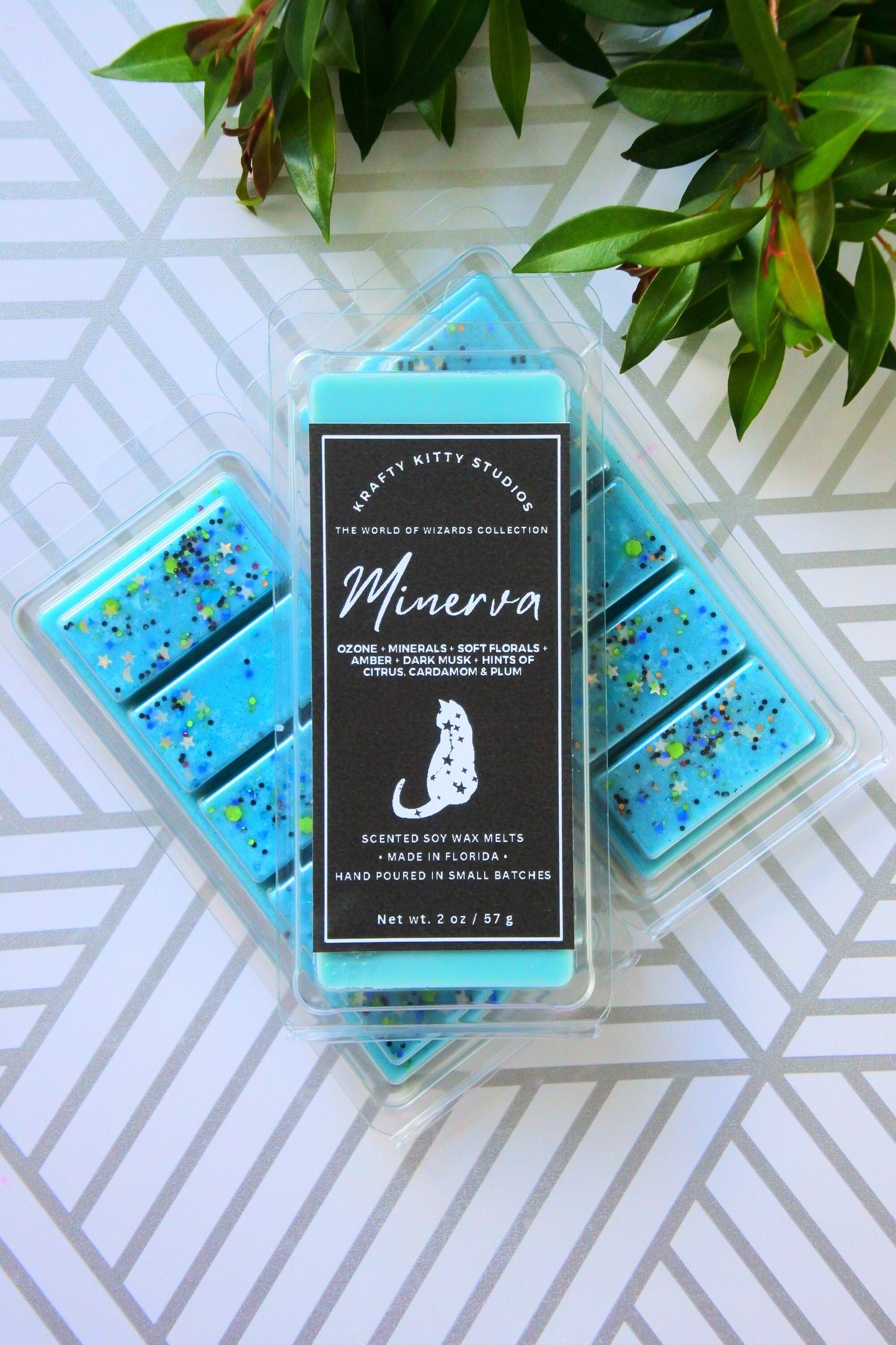 Minerva | Ozone + Minerals + Florals + Amber + Dark Musk + Hint of Citrus, Cardamom & Plum | Wax Melt Snap Bar | World of Wizards Collection