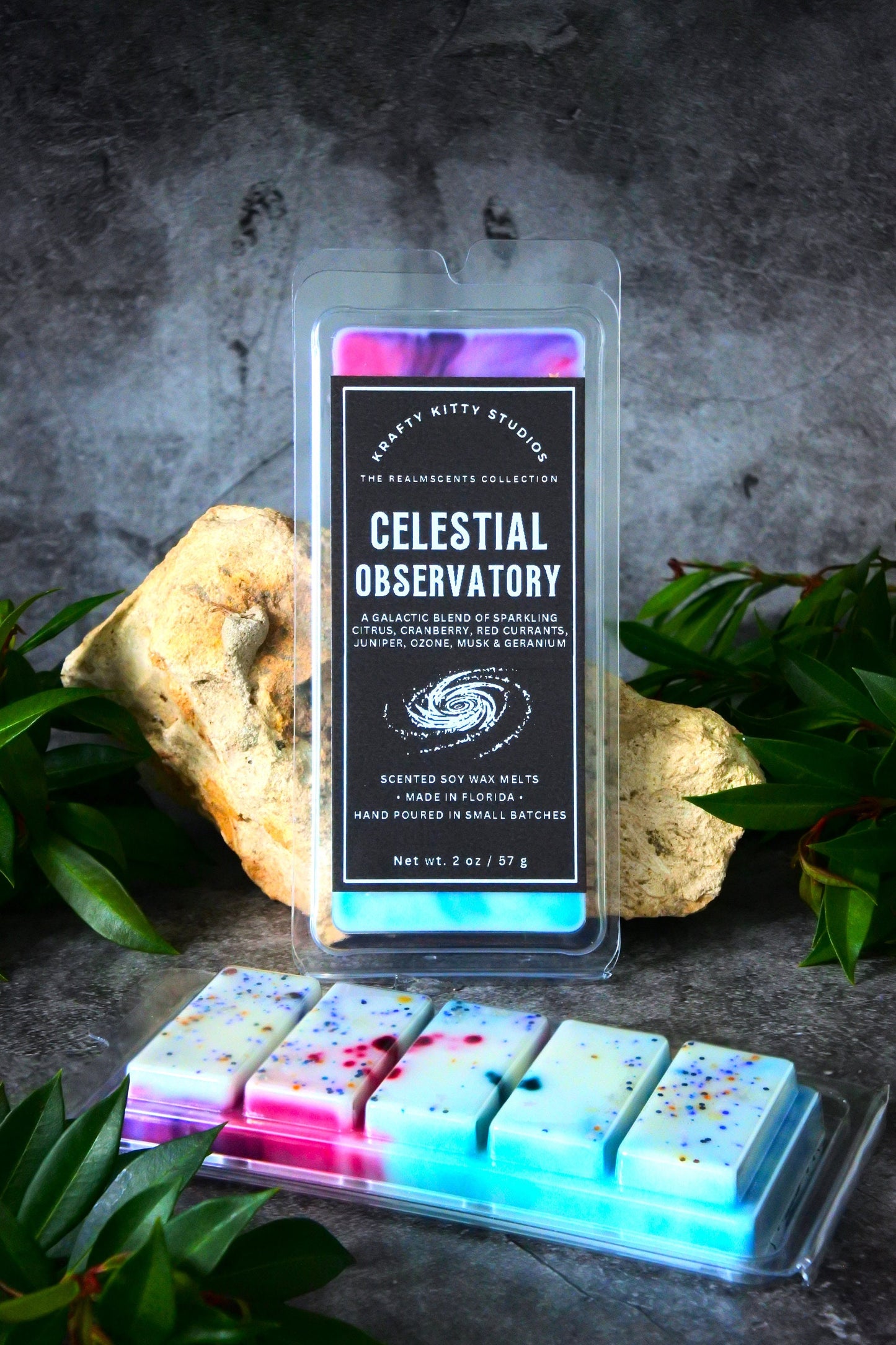 Celestial Observatory | Sparkling Citrus, Cranberry, Currants, Juniper, Ozone, Musk & Geranium | Natural Soy Wax Melt Snap Bar | Realmscents