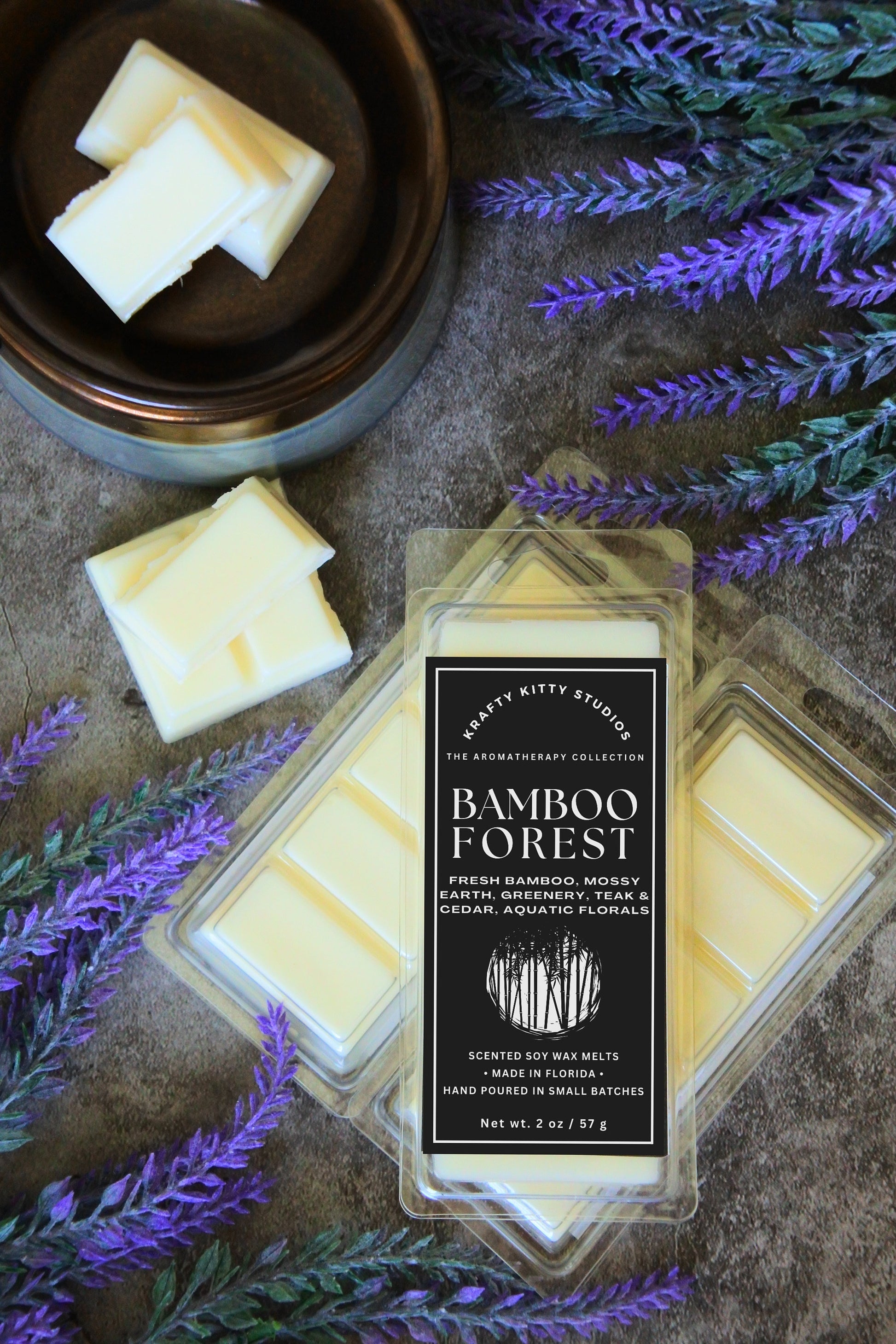 Bamboo Forest | Fresh Bamboo, Greenery, Mossy Earth, Aquatic Florals, Teak & Cedarwood | Soy Wax Melt Snap Bar | Aromatherapy Collection