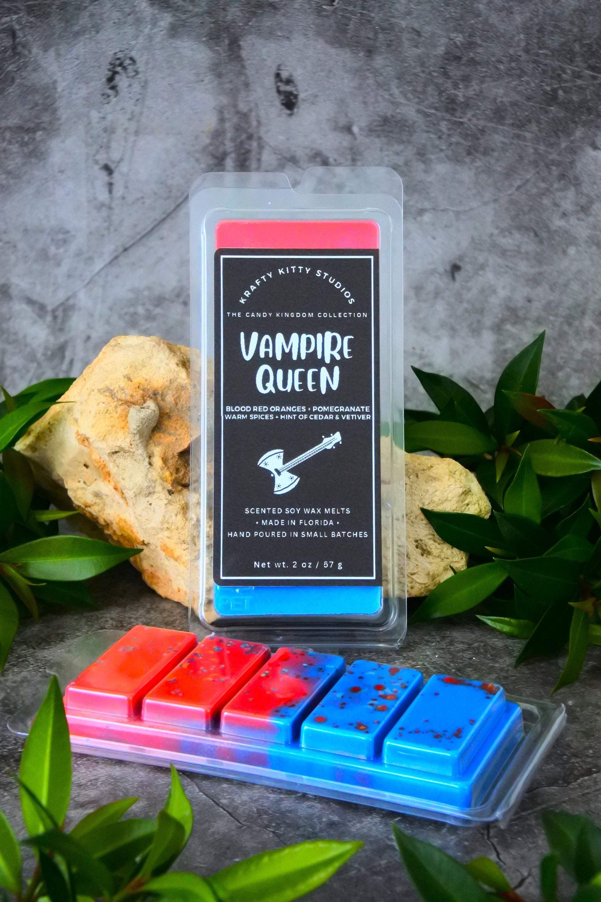 Vampire Queen | Blood Oranges, Pomegranate, Warm Spices, Hint of Cedar & Vetiver | Natural Soy Wax Melt Snap Bar | Candy Kingdom Collection