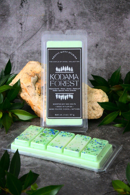 Kodama Forest | Mossy Earth + Warm Grass + Hint of Cedar, Spruce, Pine & Herb | Glow in the Dark | Glow in the Dark Soy Wax Melt Snap Bar