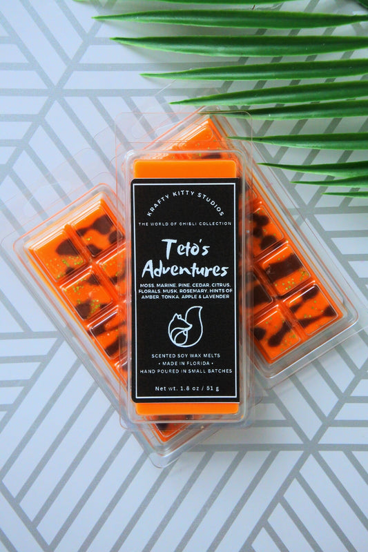 Teto’s Adventures | Moss, Marine, Pine, Cedar, Citrus, Floral, Musk, Rosemary, Amber, Tonka, Apple & Lavender |Natural Soy Wax Melt Snap Bar