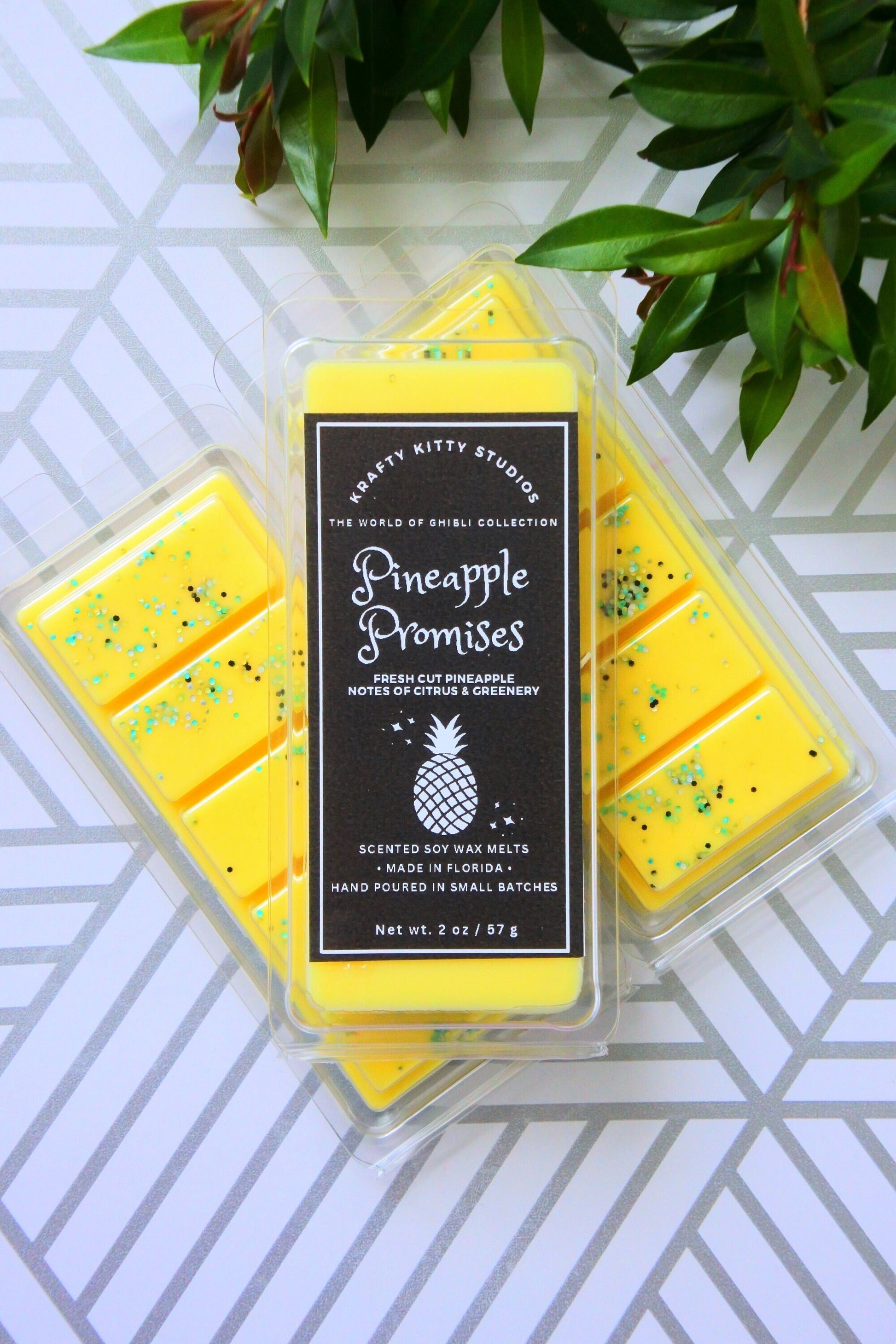 Pineapple Promises | Fresh Pineapple + Hint of Green & Citrus | Wax Melt Snap Bar | Natural Soy Wax Melt Snap Bar