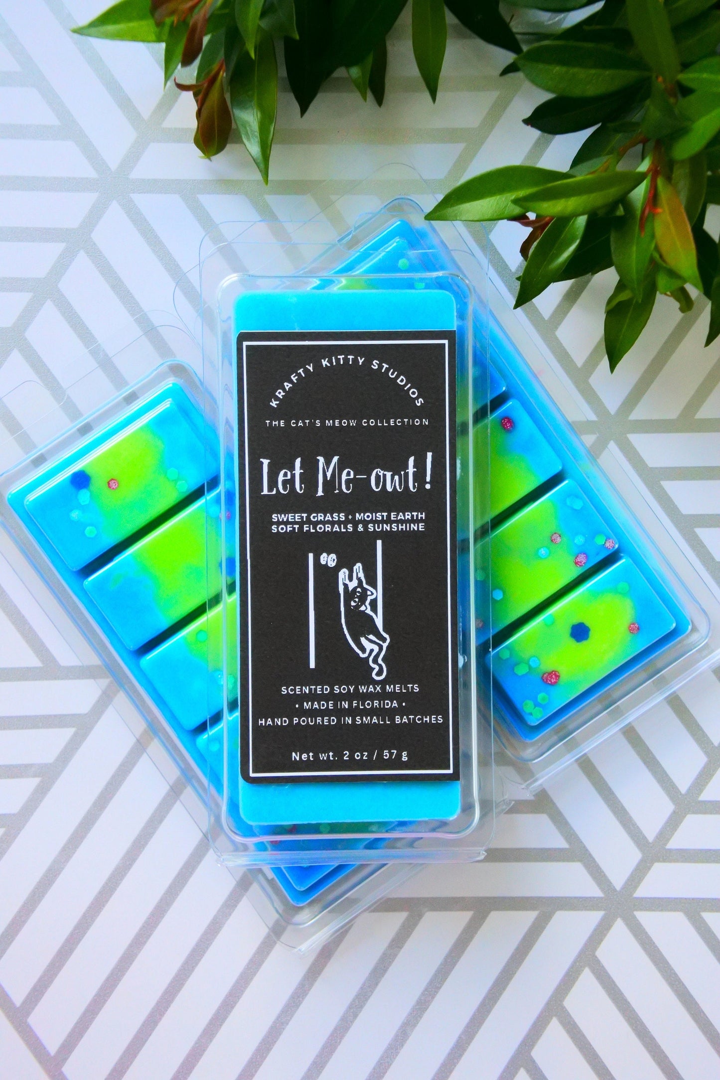 Let Me-owt! | Sweet Grass + Moist Earth + Soft Florals & Sunshine | Soy Wax Melt Snap Bar | Cat’s Meow Collection