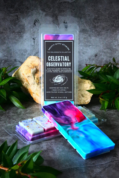 Celestial Observatory | Sparkling Citrus, Cranberry, Currants, Juniper, Ozone, Musk & Geranium | Natural Soy Wax Melt Snap Bar | Realmscents