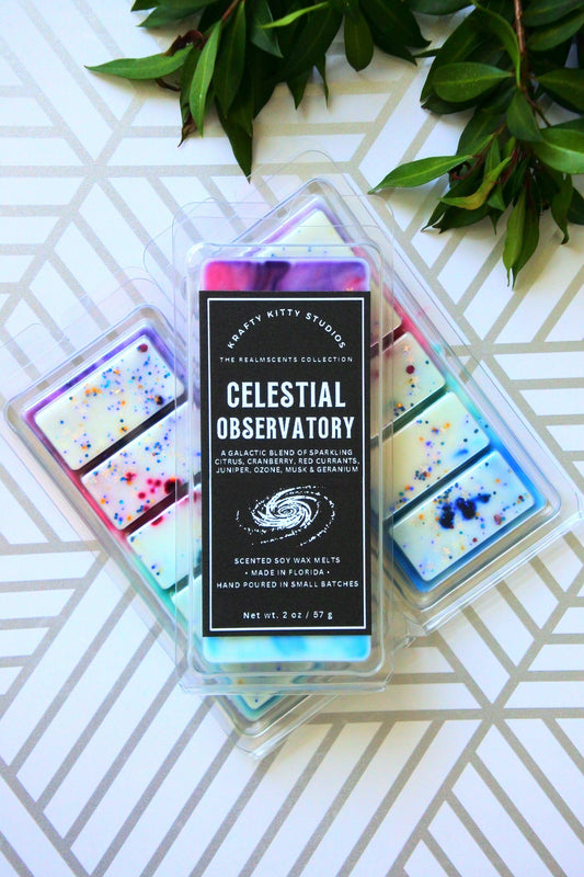 Celestial Observatory | Sparkling Citrus, Cranberry, Currants, Juniper, Ozone, Musk & Geranium | Natural Soy Wax Melt Snap Bar | Realmscents