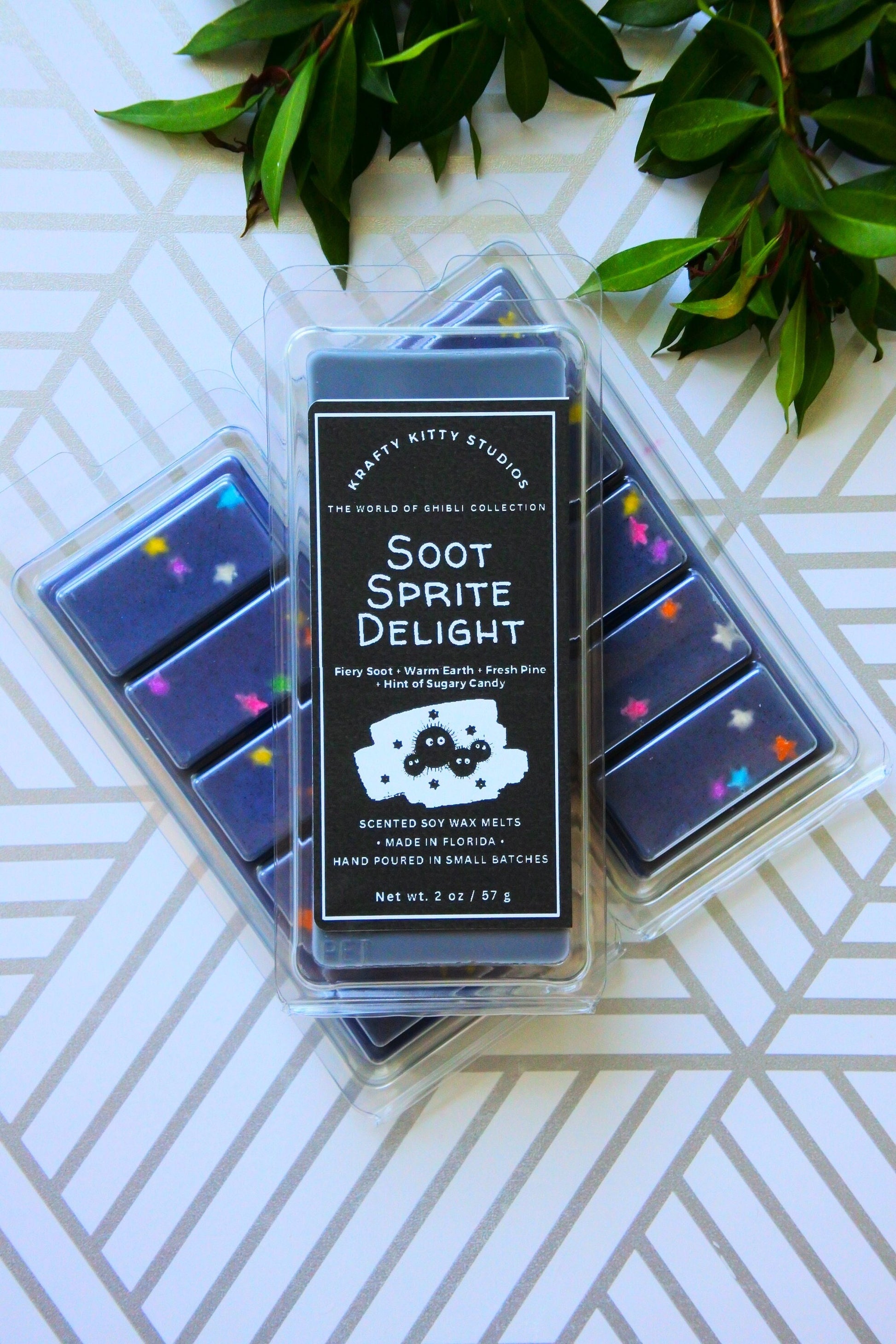 Soot Sprite Delight: Fiery Soot, Warm Earth, Fresh Pine, Sugary Candy | Soy Wax Melt