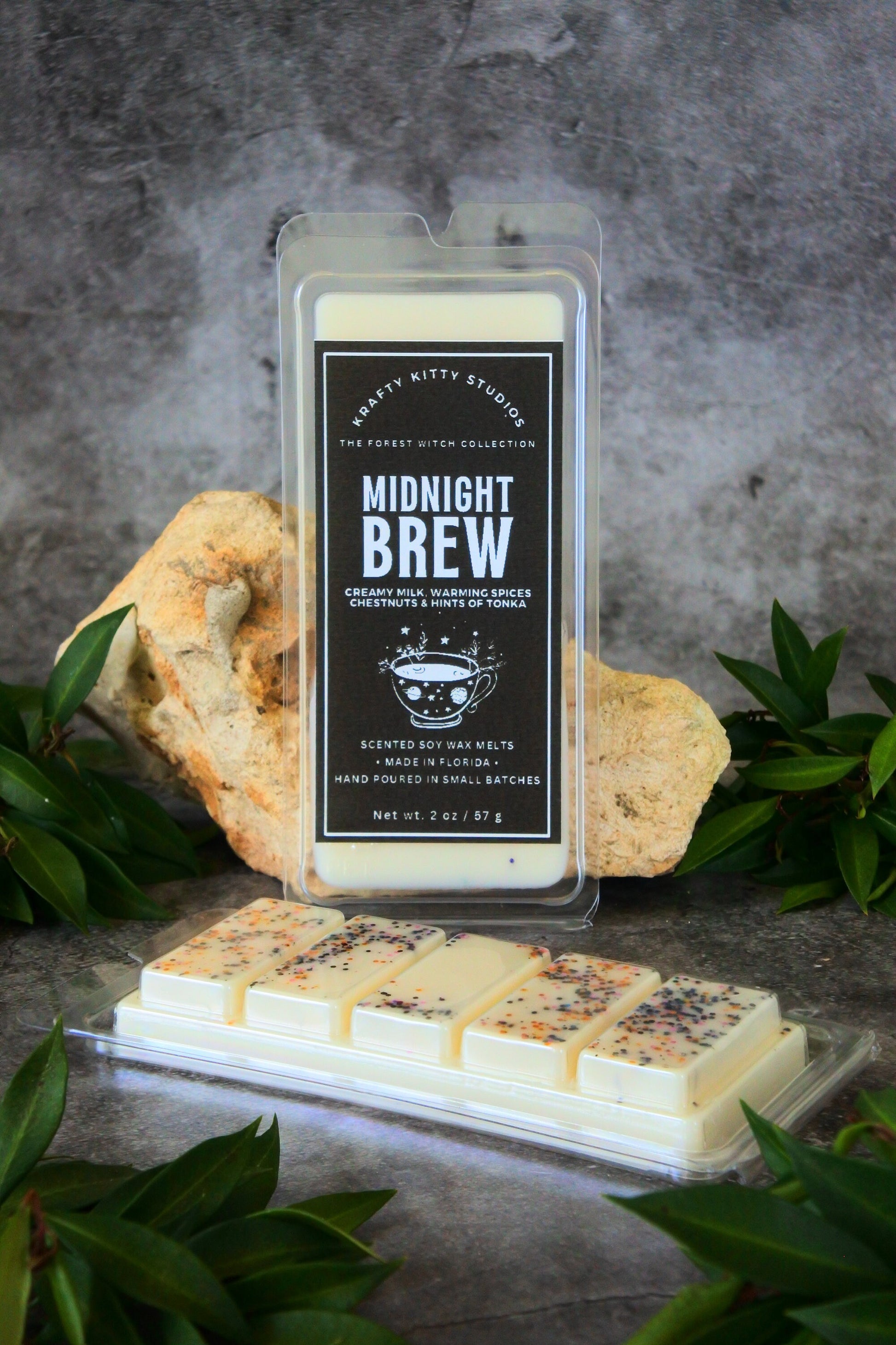 Midnight Brew | Creamy Milk, Warming Spices, Chestnuts & Hints of Tonka | Natural Soy Wax Melt Snap Bar | Forest Witch Collection