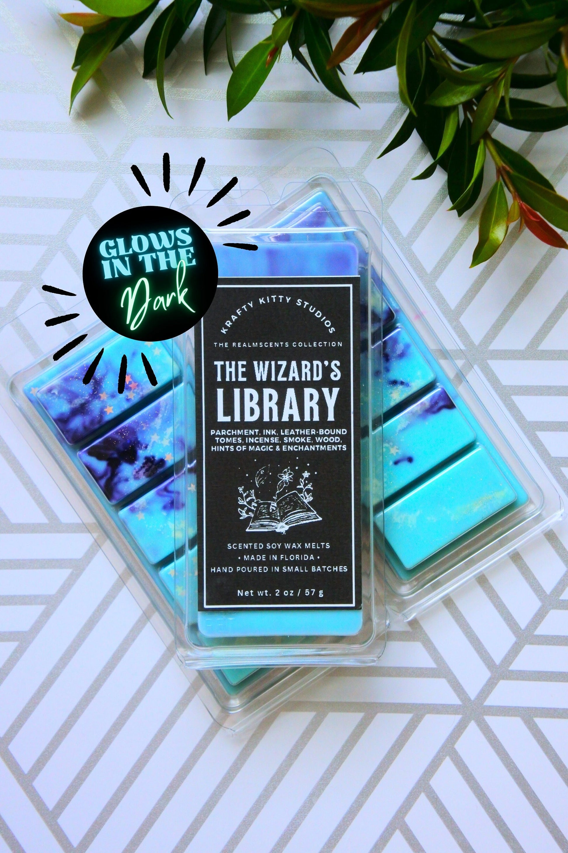 The Wizard’s Library | Parchment, Ink, Leather-Bound Tomes, Incense, Smoke, Hint of Enchantment |Natural Soy Wax Melt Snap Bar | Realmscents