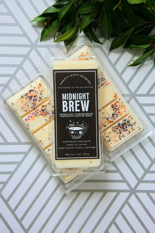 Midnight Brew | Creamy Milk, Warming Spices, Chestnuts & Hints of Tonka | Natural Soy Wax Melt Snap Bar | Forest Witch Collection