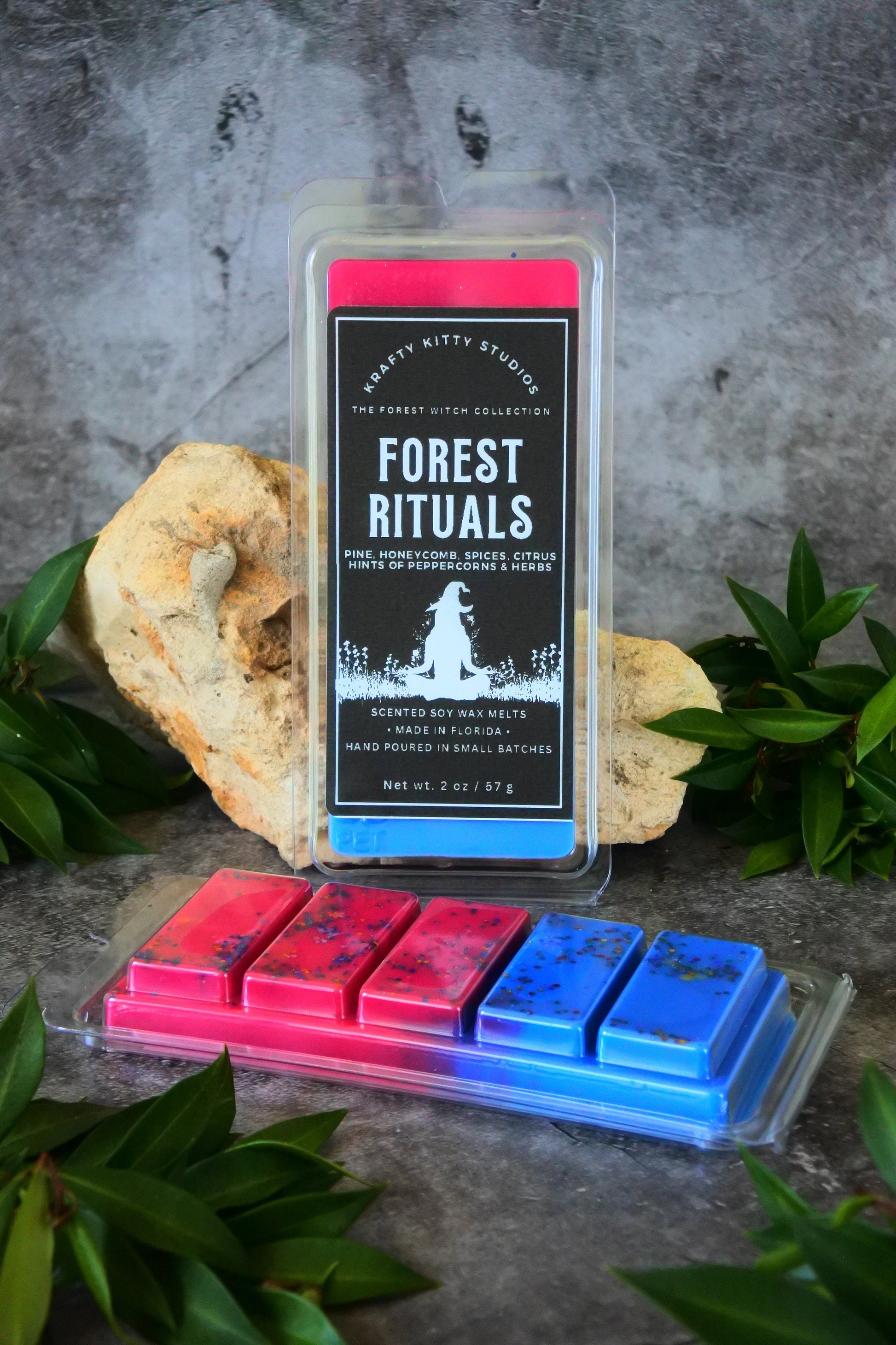 Forest Rituals | Pine, Honeycomb, Spices, Citrus, Hints of Peppercorns & Herbs | Natural Soy Wax Melt Snap Bar | Forest Witch Collection