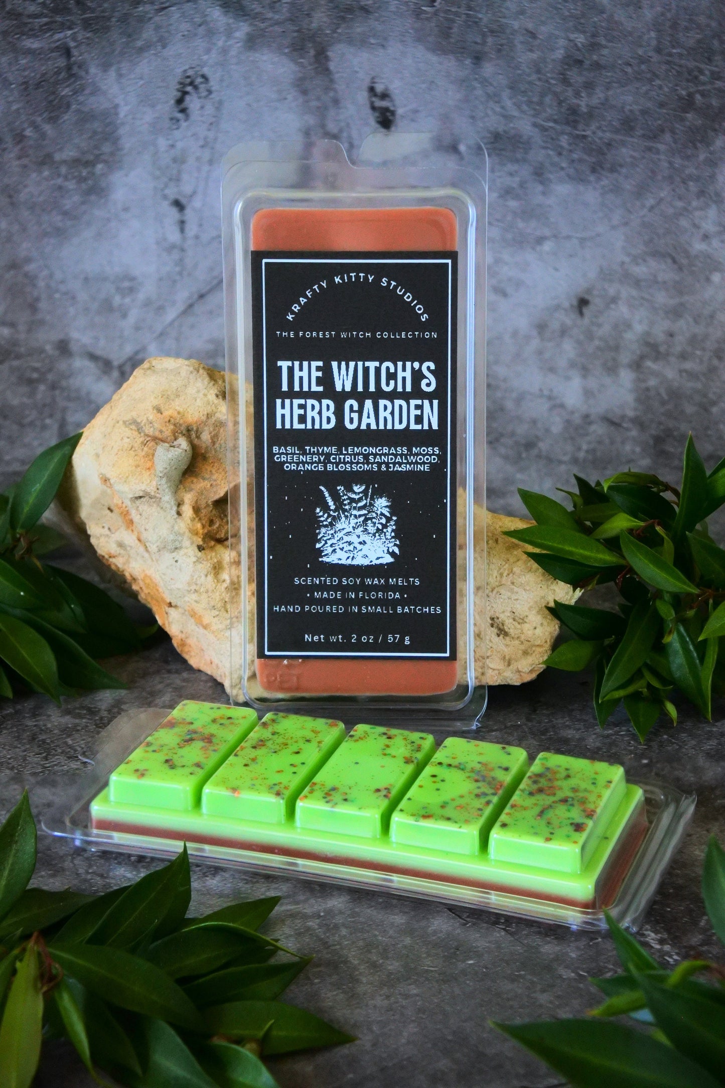 The Witch’s Herb Garden | Basil, Thyme, Lemongrass, Moss, Greenery, Citrus, Sandalwood, Orange Blossoms & Jasmine | Soy Wax Melt Snap Bar