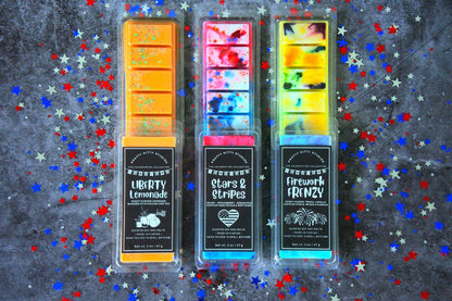 July 4th Boxed Set | Stars & Stripes, Liberty Lemonade and Firework Frenzy | Natural Soy Wax Melt Snap Bars | Celebration Collection