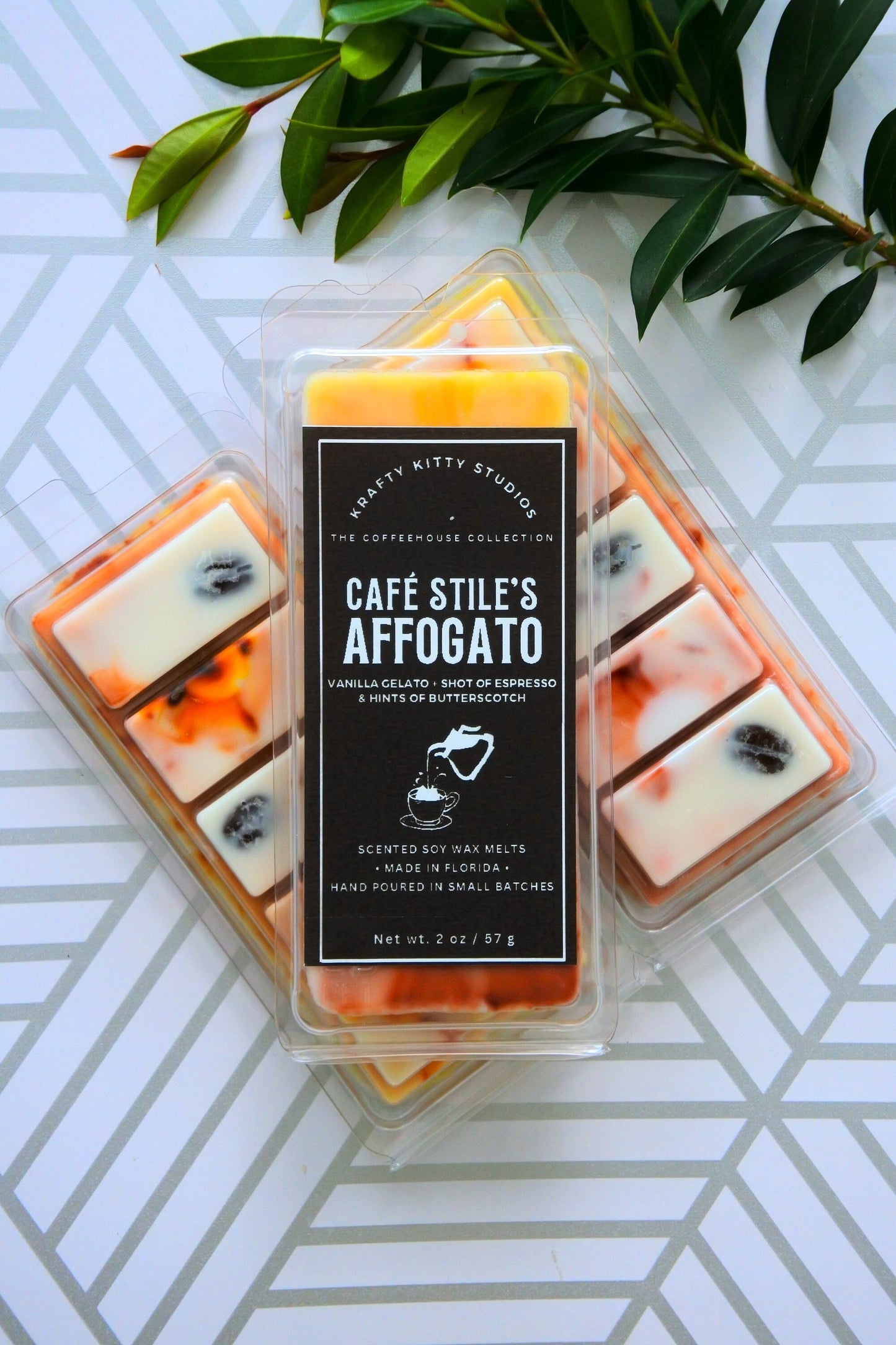 Café Stile’s Affogato | Indulgent Vanilla Gelato + Shot of Espresso + Hint of Butterscotch | Soy Wax Melt Snap Bar | Coffeehouse Collection