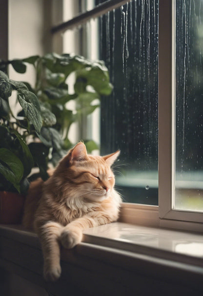 Rainy Day Cat Naps | Ozone, Rainwater, Greenery, Florals, Linens, Coconut Tonka, Cedar & Sandalwood | Soy Wax Melt Snap Bar | Cat’s Meow