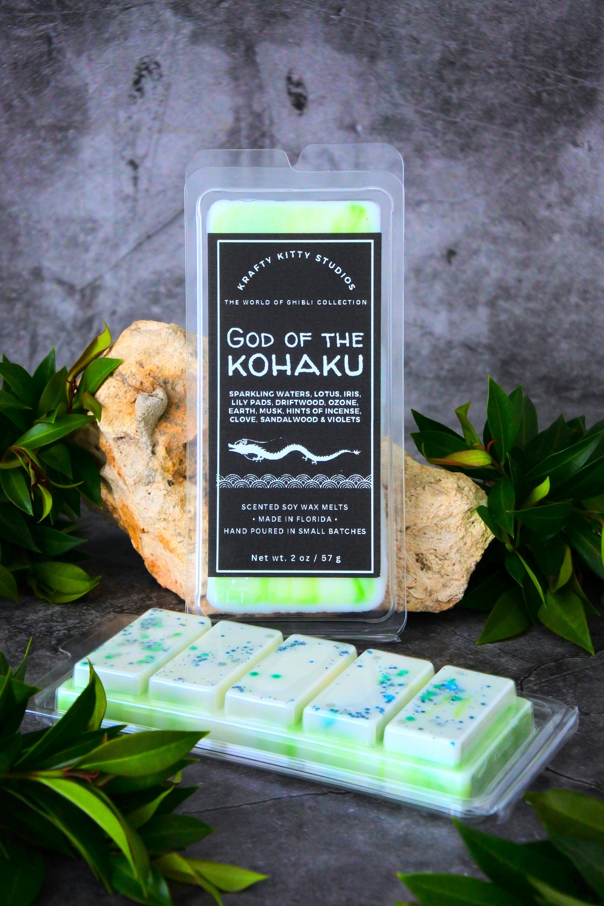 God of the Kohaku | Sparkling Waters, Florals, Driftwood, Ozone, Earth, Musk, Incense, Clove & Sandalwood | Natural Soy Wax Melt Snap Bar