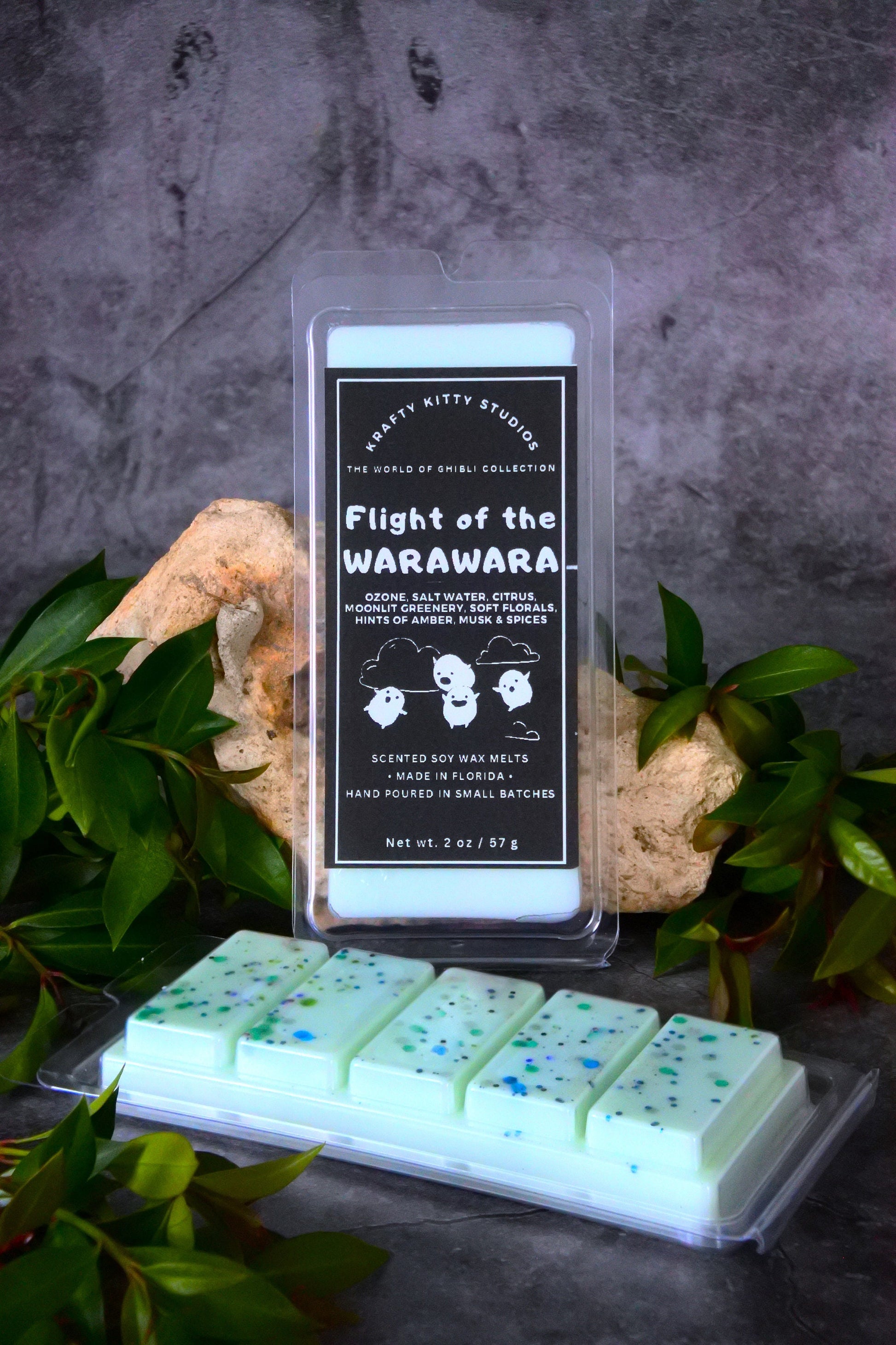 Flight of the Warawara | Ozone, Saltwater, Citrus, Moonlit Greenery, Soft Florals, Hints of Amber, Musk & Spices | Soy Wax Melt Snap Bar