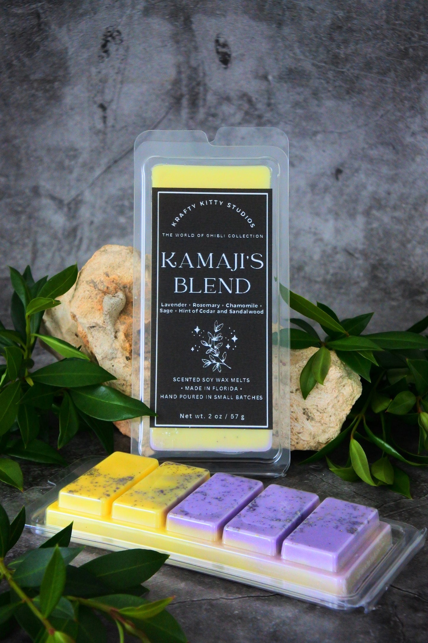 Kamaji’s Blend | Lavender + Rosemary + Sage + Chamomile + Notes of Cedar & Sandalwood | Natural Soy Wax Melt Snap Bar