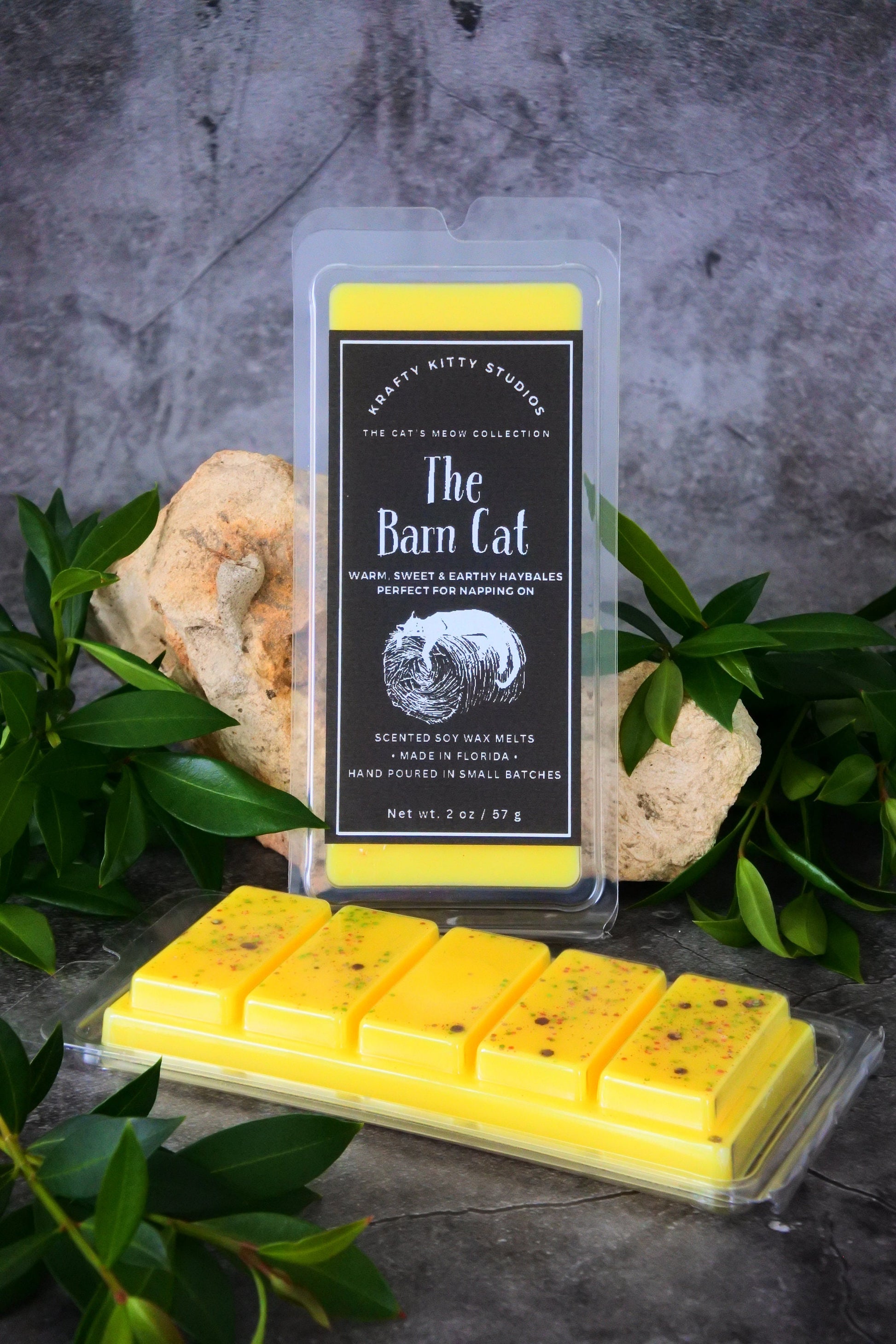 The Barn Cat | Fresh & Sweet Haybales + Notes of Warm Earth | Soy Wax Melt Snap Bar | Cat’s Meow Collection