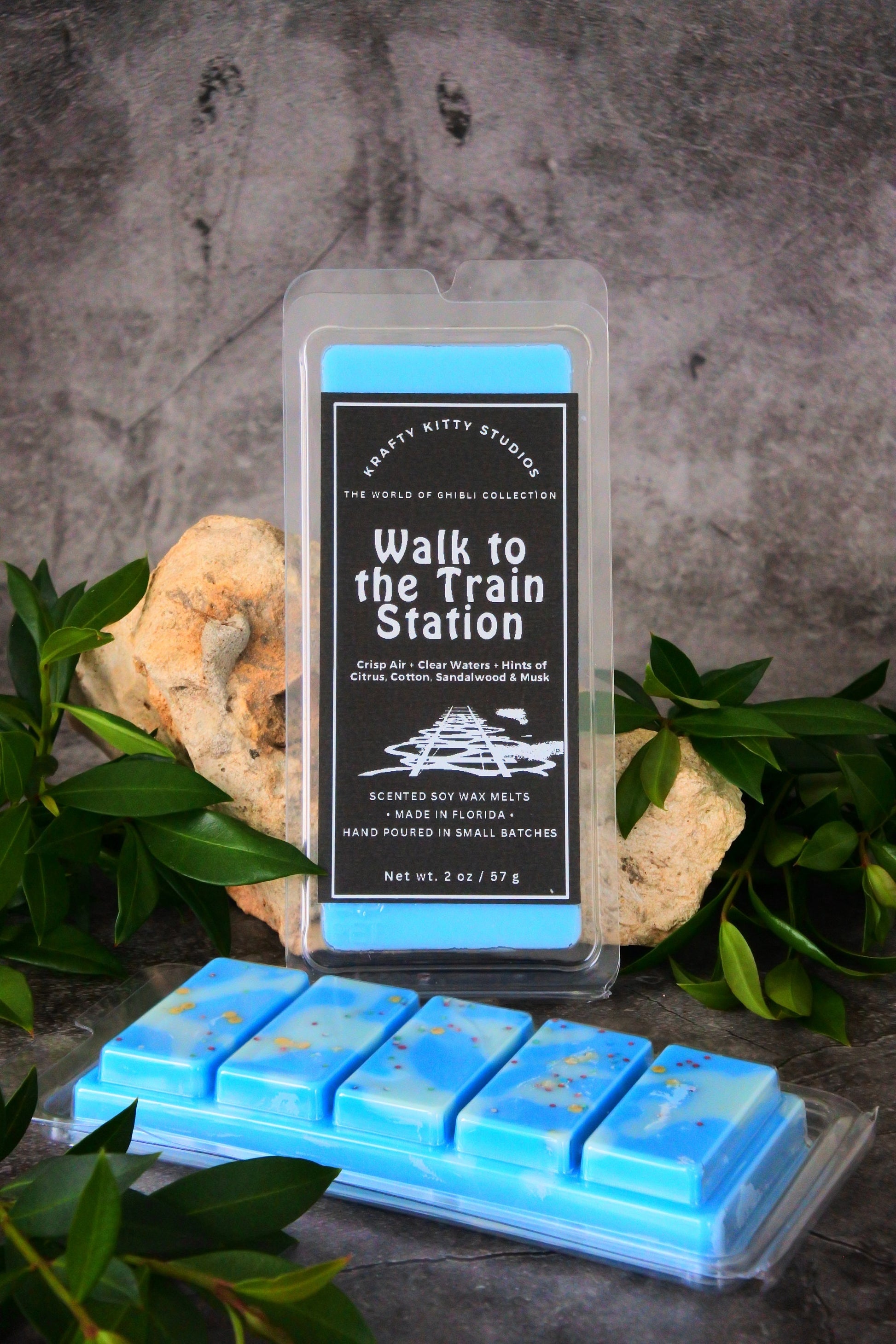 Walk to the Train Station | Crisp Air + Clear Water + Hints of Citrus + Cotton + Sandalwood & Musk | Natural Soy Wax Melt Snap Bar