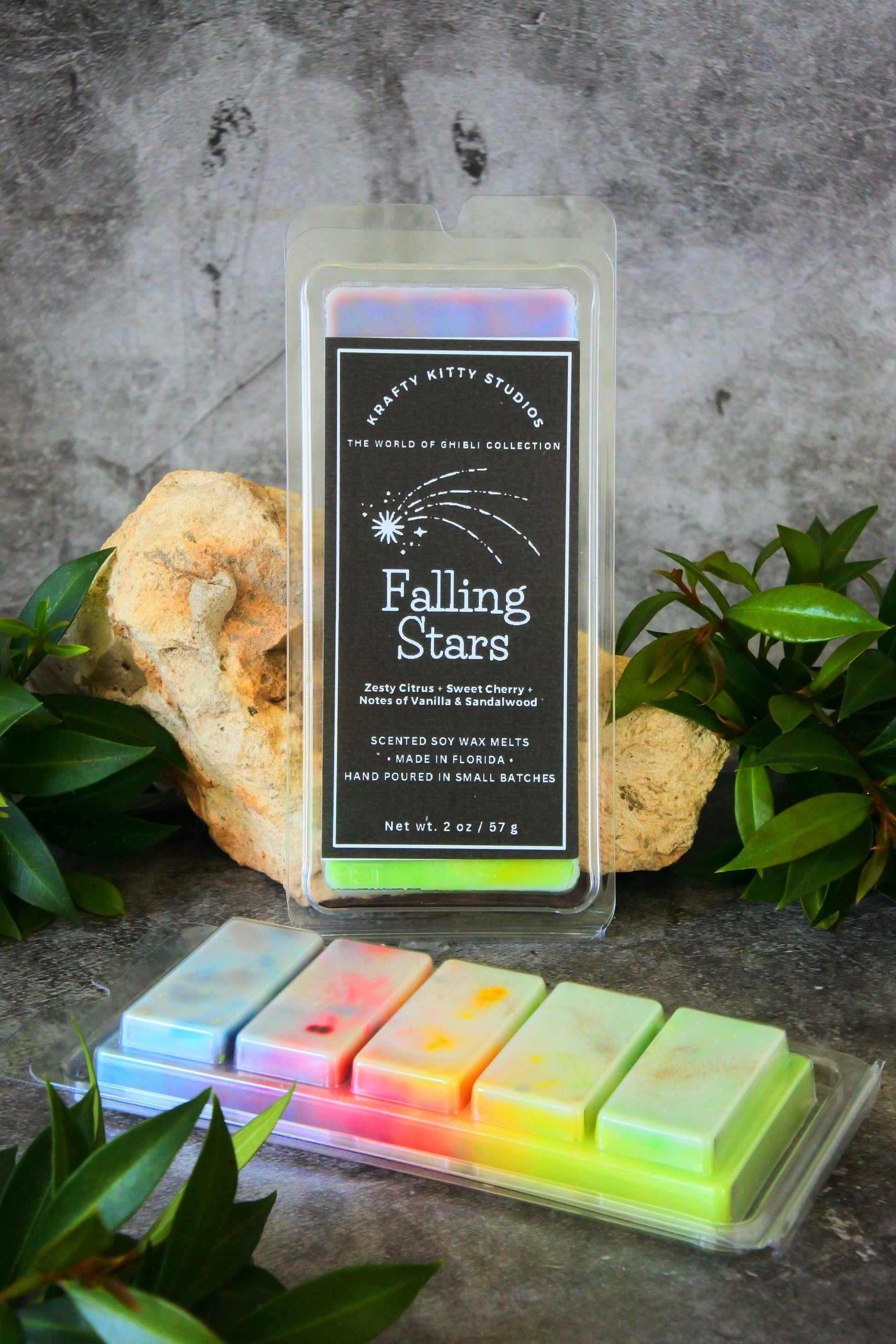 Falling Stars | Zesty Citrus + Sweet Cherries + Vanilla & Sandalwood | Natural Soy Wax Melt Snap Bars