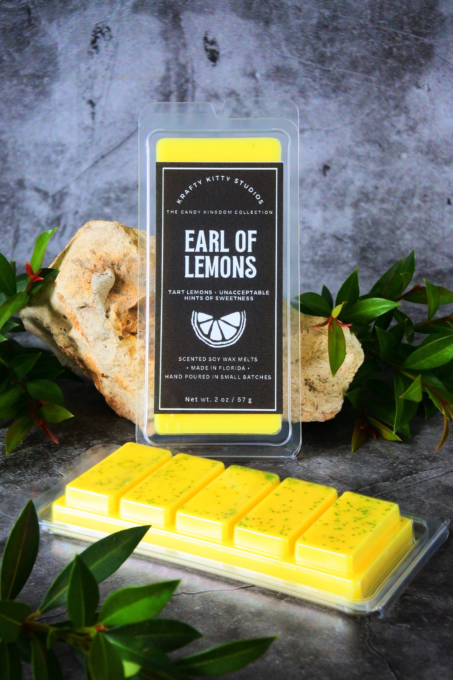 Earl of Lemons | Tart Lemons + Unacceptable Hints of Sweetness | Natural Soy Wax Melt Snap Bar | Candy Kingdom Collection