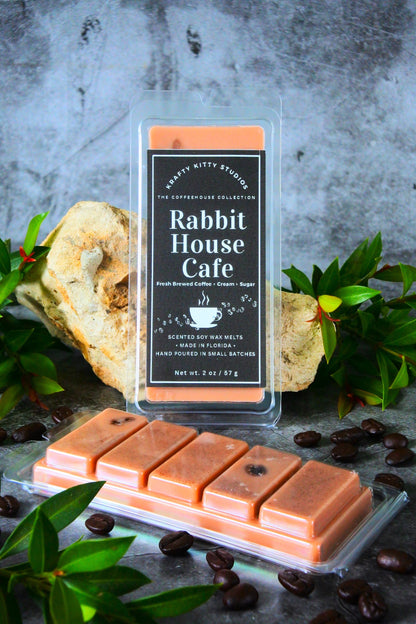 Rabbit House Café | Freshly Brewed Coffee + Cream + Sugar | Wax Melt Snap Bar | Coffeehouse Collection