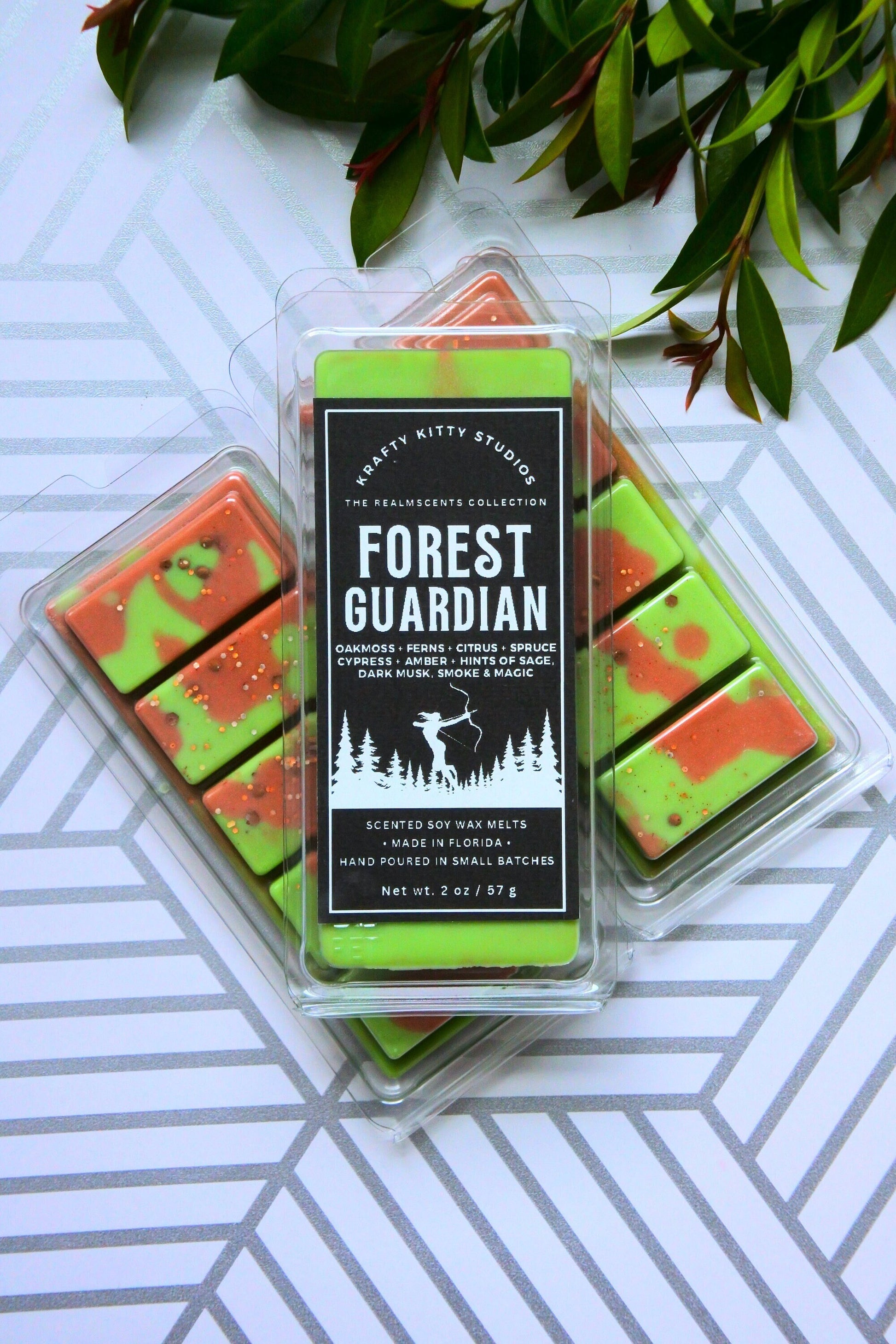 Forest Guardian | Oakmoss, Ferns, Citrus, Spruce, Cypress, Amber, Hints of Sage, Dark Musk, Smoke & Magic | Natural Soy Wax Melt Snap Bar