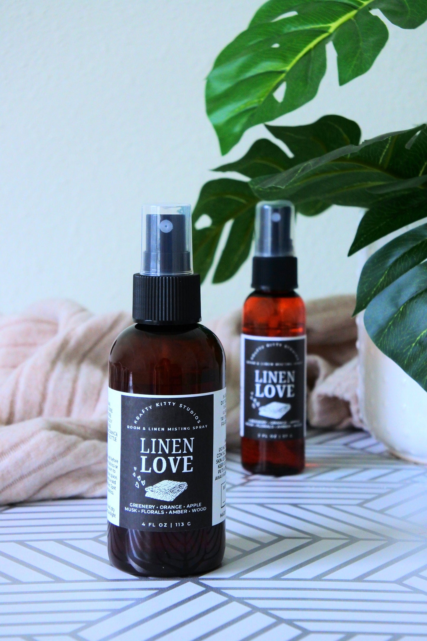 Linen Love | Greenery, Orange, Apple, Musk, Florals, Amber & Wood | 2oz or 4oz Room and Linen Spray