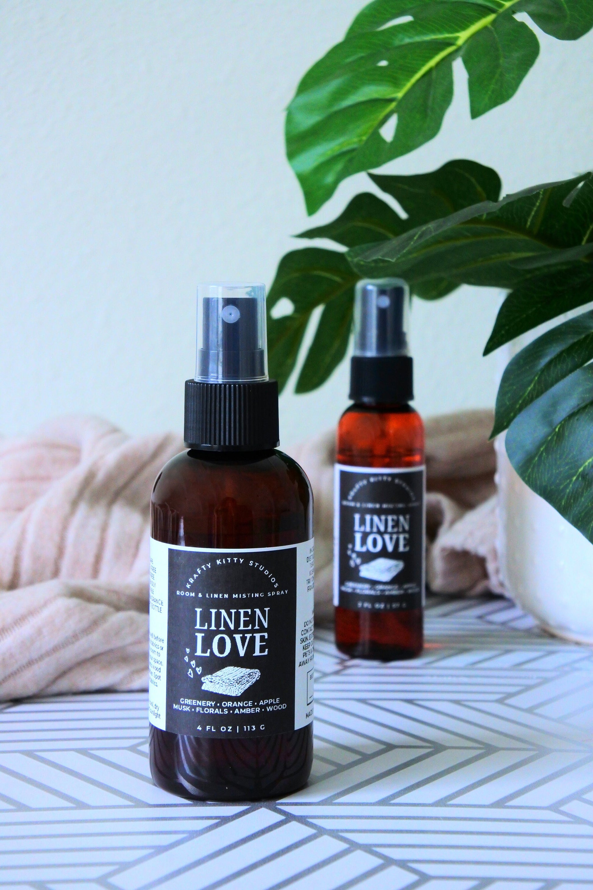 Linen Love | Greenery, Orange, Apple, Musk, Florals, Amber & Wood | 2oz or 4oz Room and Linen Spray