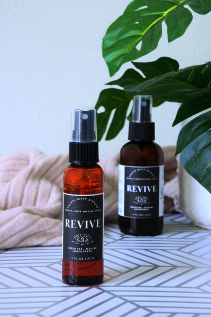 Revive | Refreshing Lemongrass, Earthy Green Tea & Soothing Jasmine | 2oz or 4oz Room and Linen Spray | Aromatherapy Collection