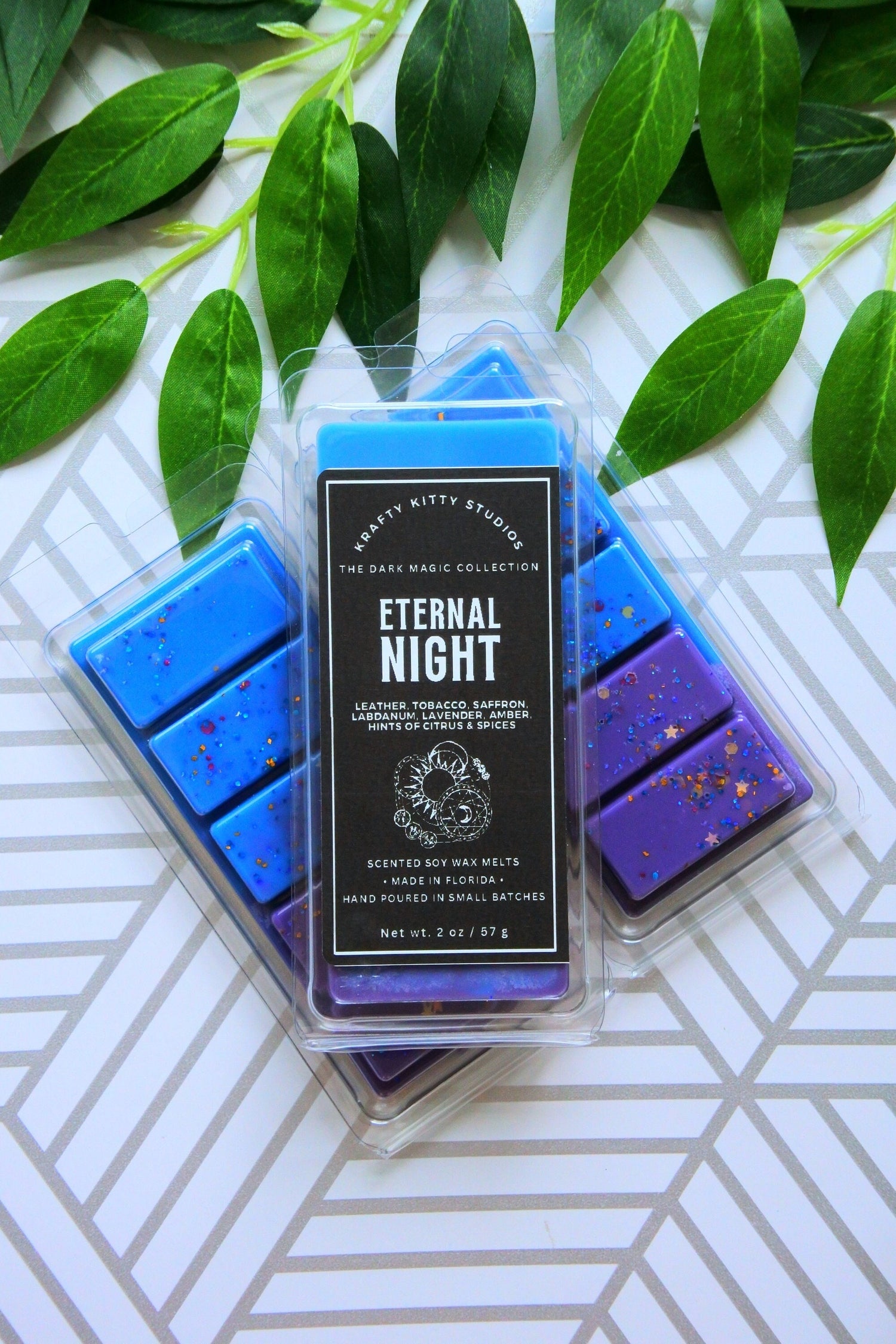 Eternal Night | Leather, Tobacco, Saffron, Labdanum, Lavender, Amber, Citrus, Spices | Natural Soy Wax Melt Snap Bar | Dark Magic Collection