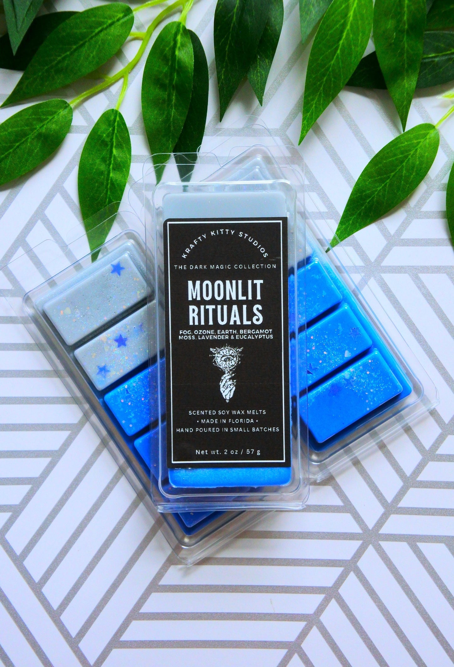 Moonlit Rituals | Fog, Ozone, Earth, Moss, Bergamot, Lavender & Eucalyptus| Natural Soy Wax Melt Snap Bar | Dark Magic Collection